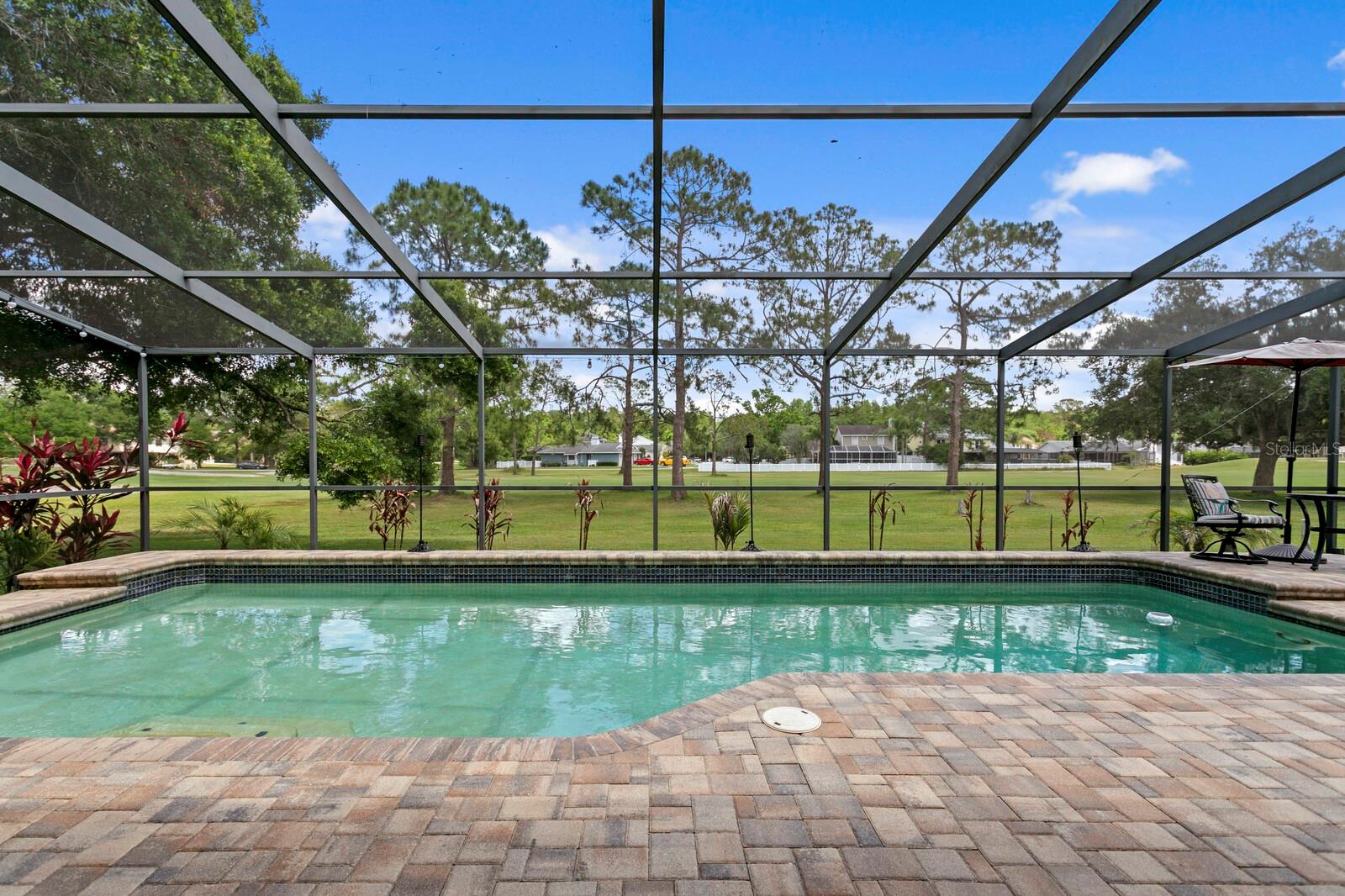 Gorgeous golf course views from your screen enclosed pool