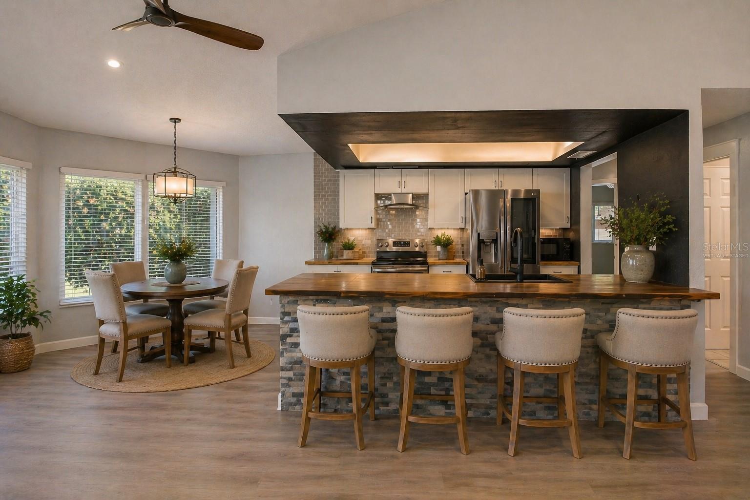 Virtually staged kitchen and dinette
