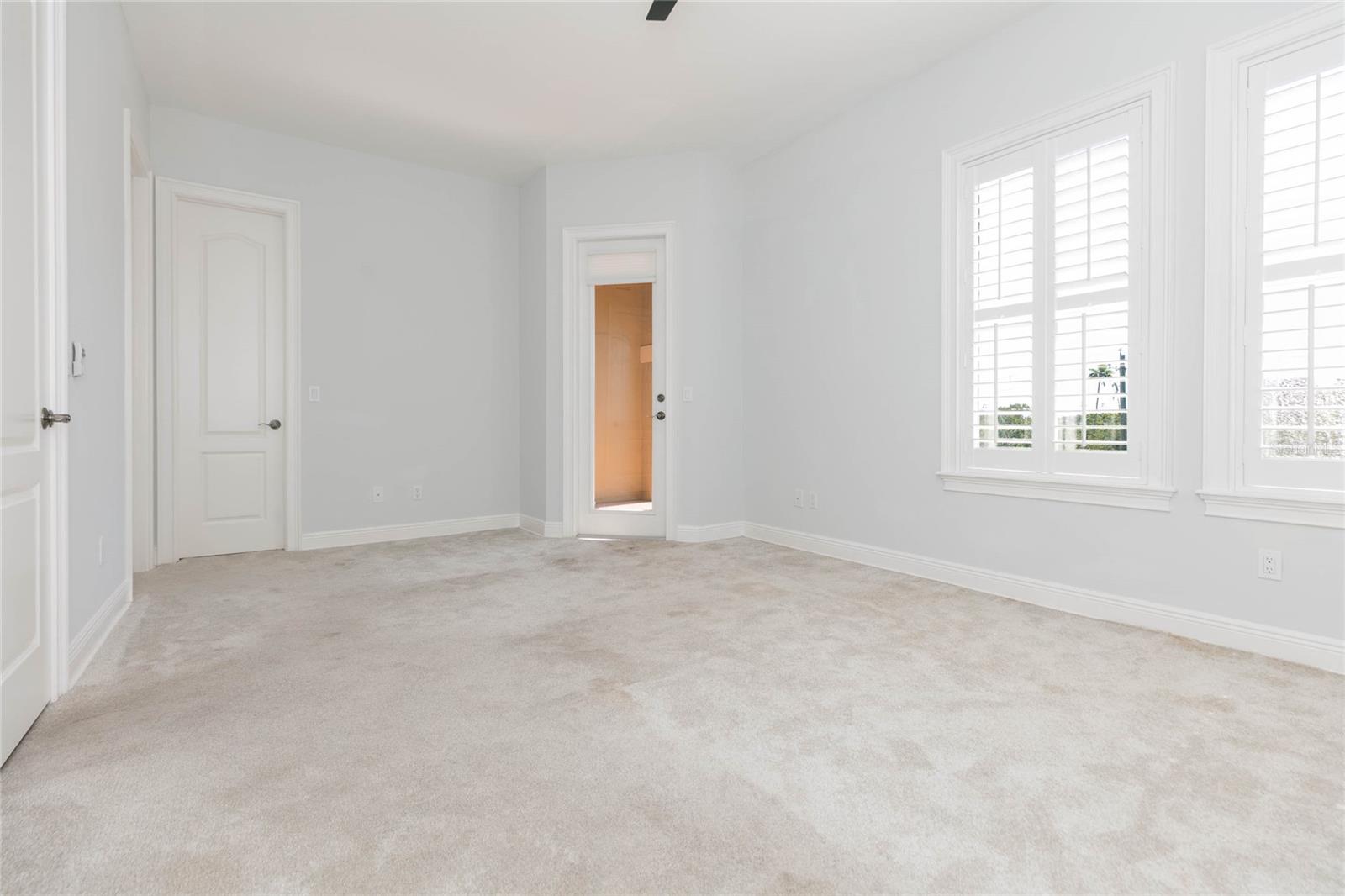 Two walk-in closets in the primary bedroom
