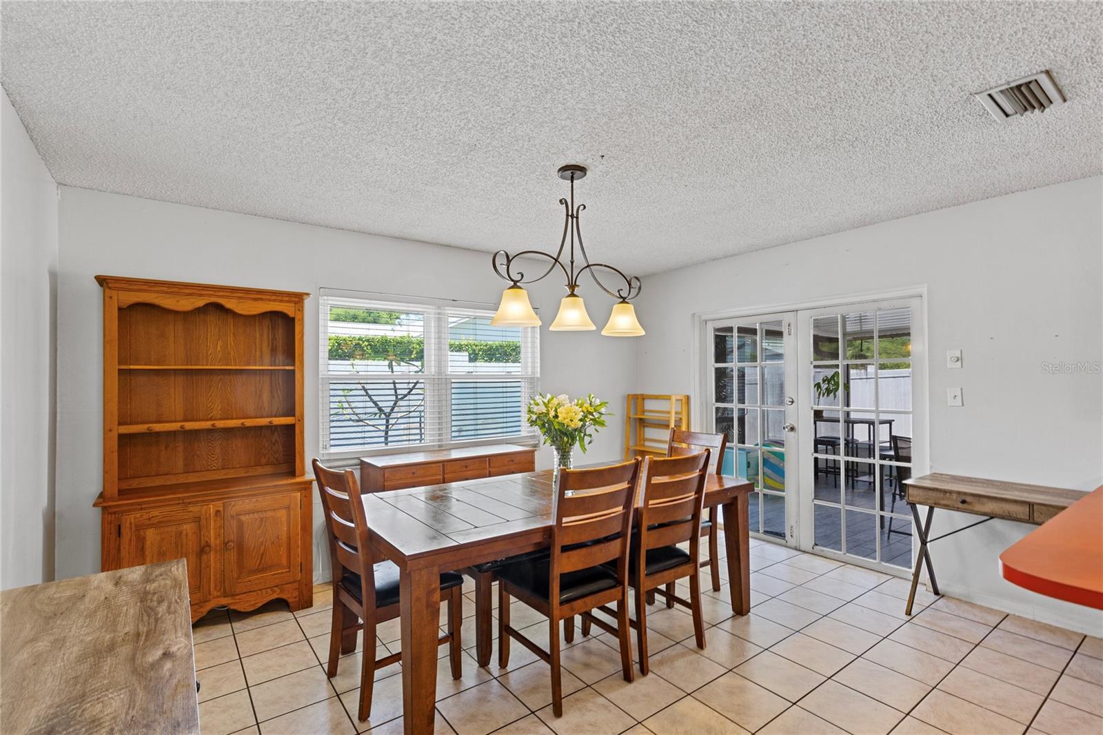 Dining room leads to the back patio area