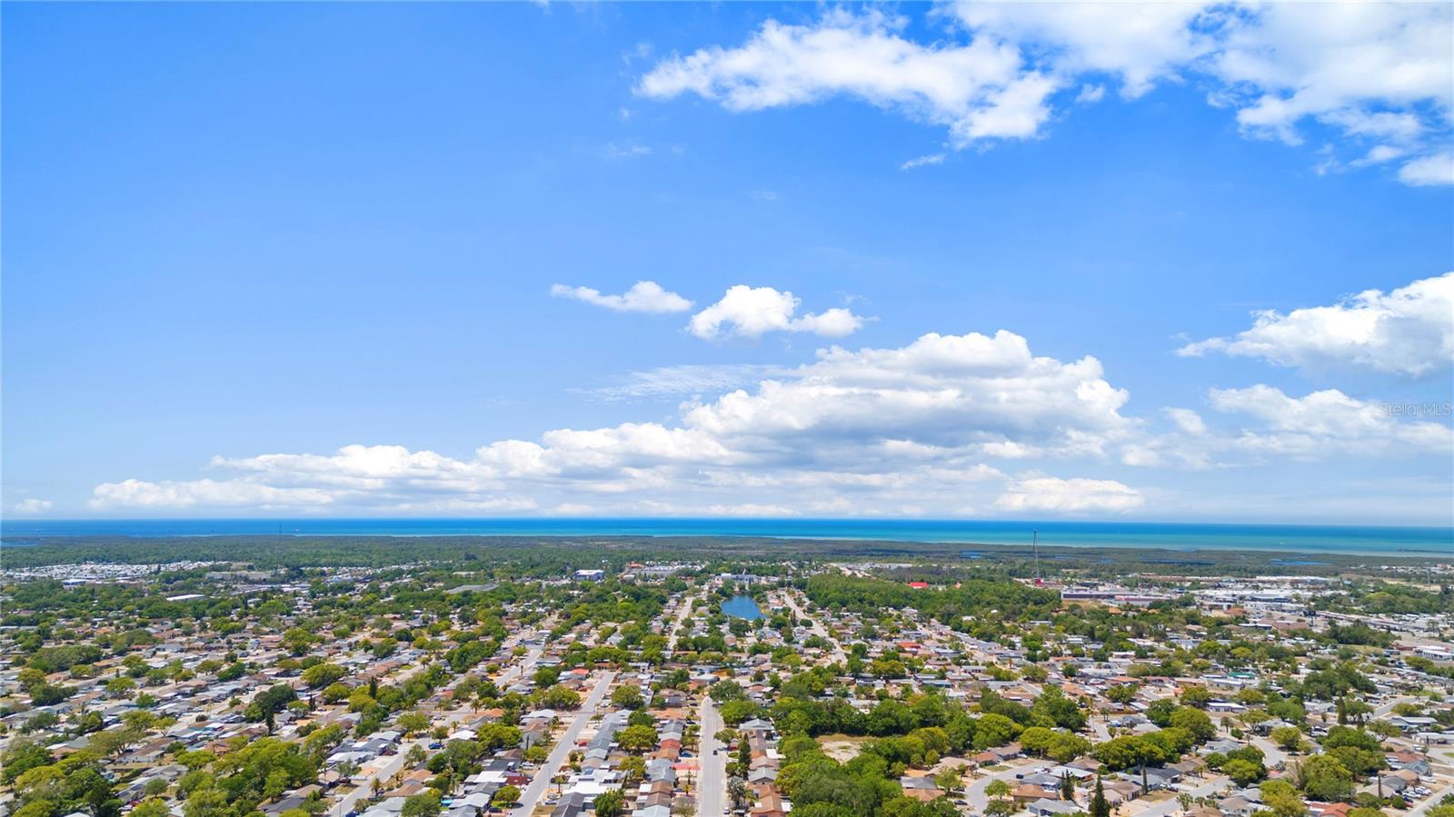 Aerial from home looking west towards the beaches
