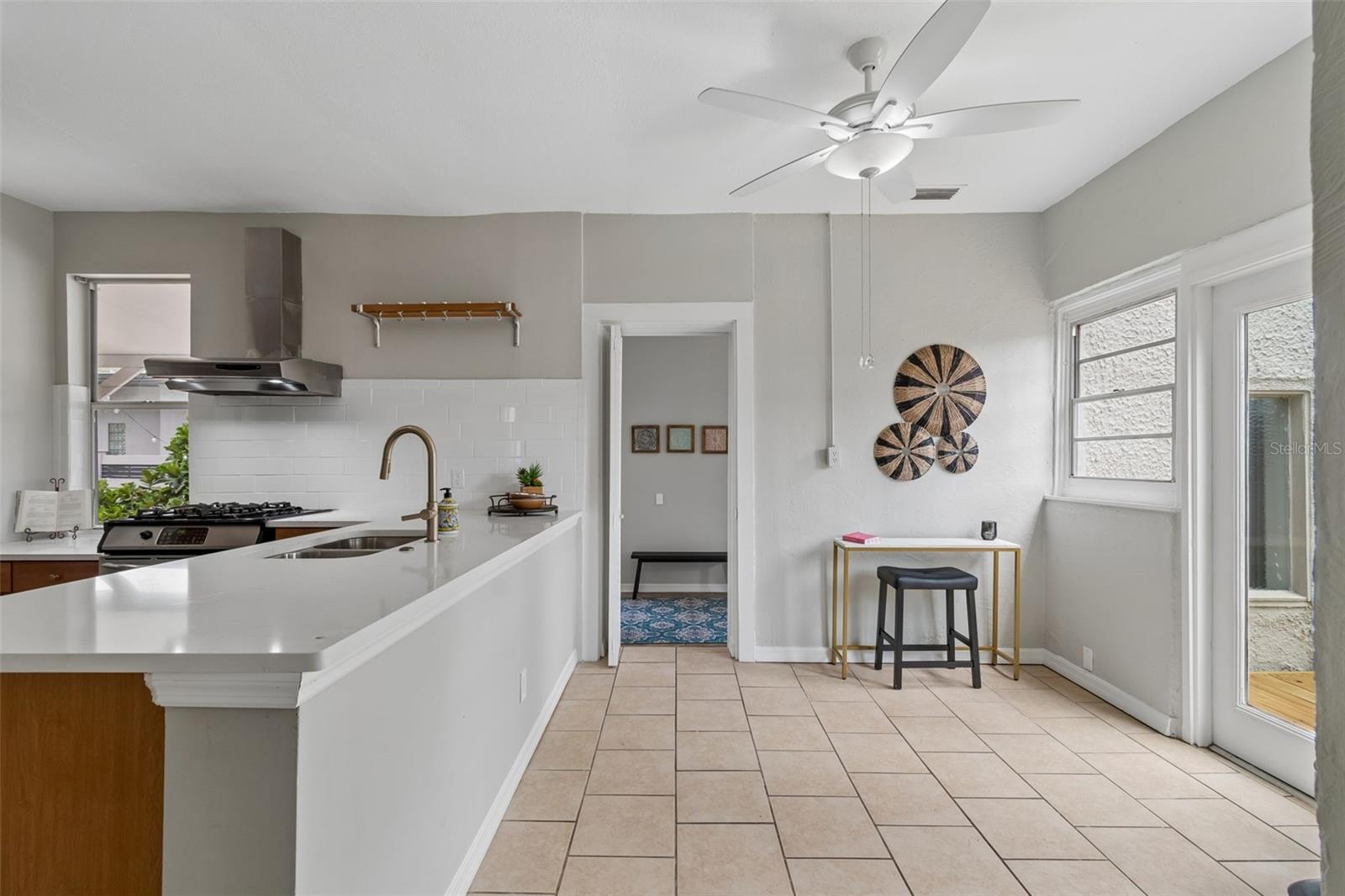 Breakfast nook facing laundry/bonus room