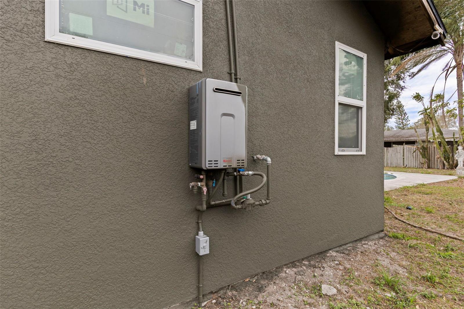 One of two water heaters