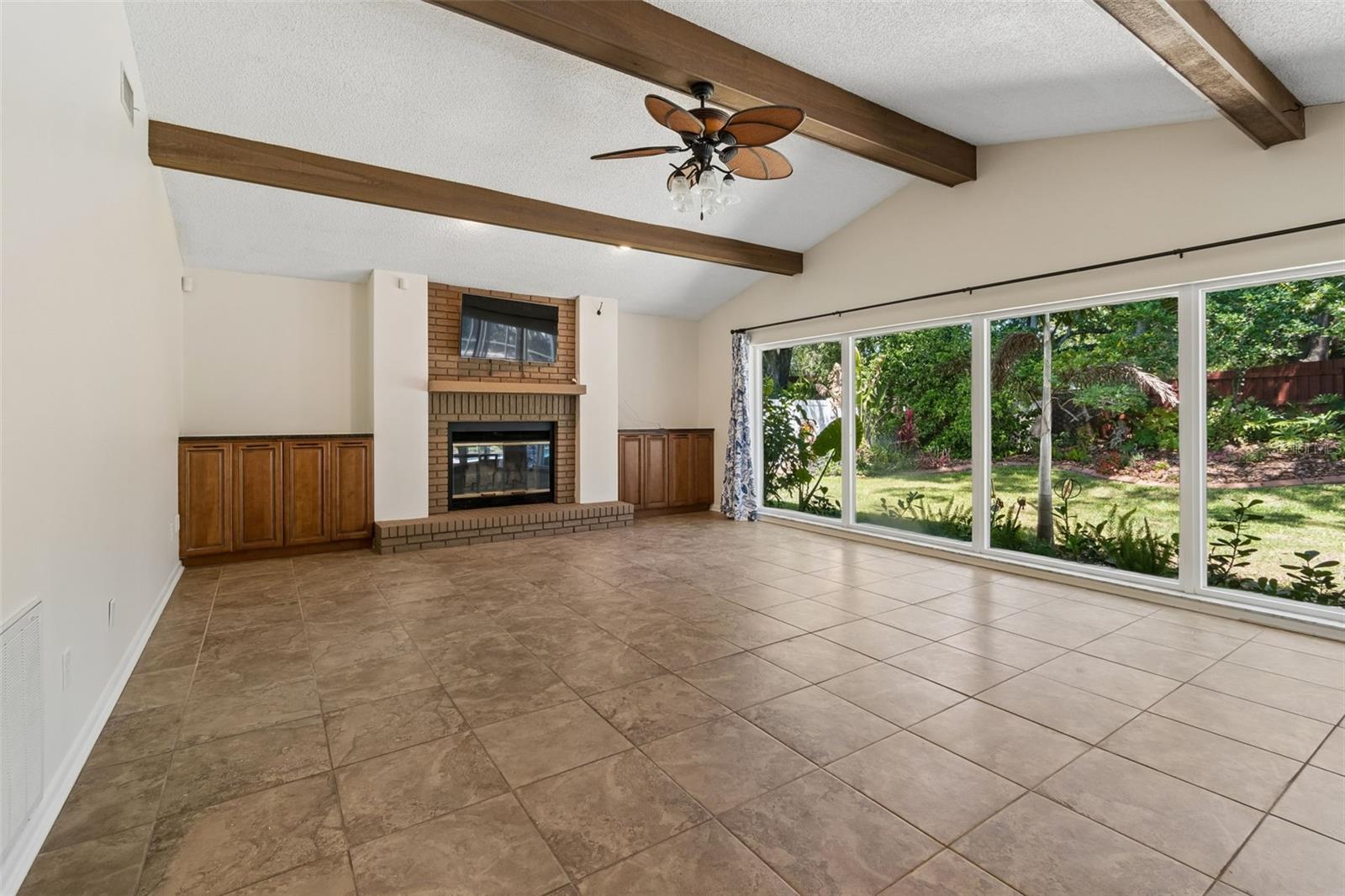 Large family room complete with fireplace