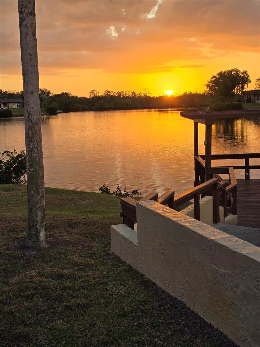 Just a few steps away. Sunset at the pool.
