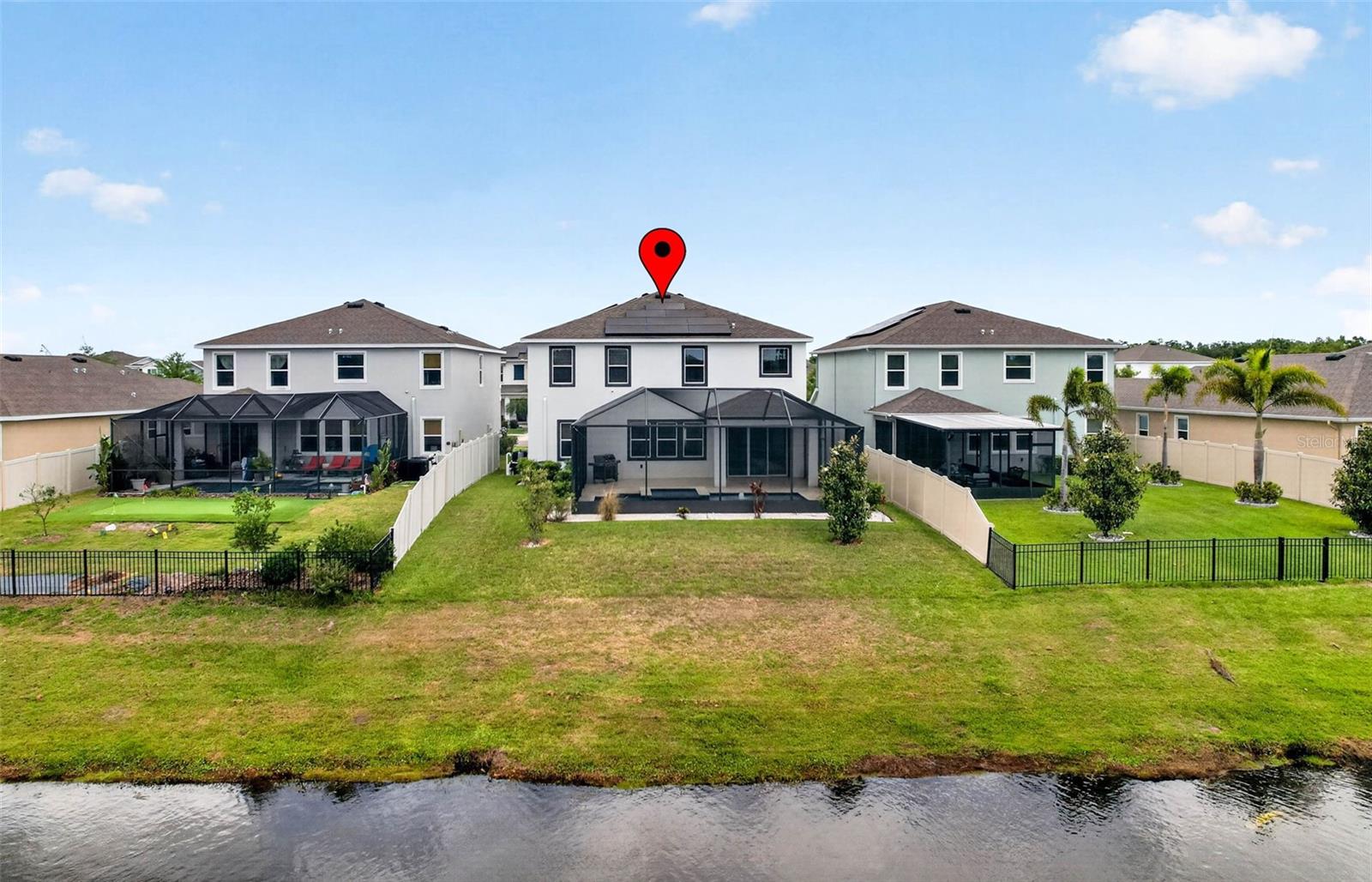 Aerial rear view of home