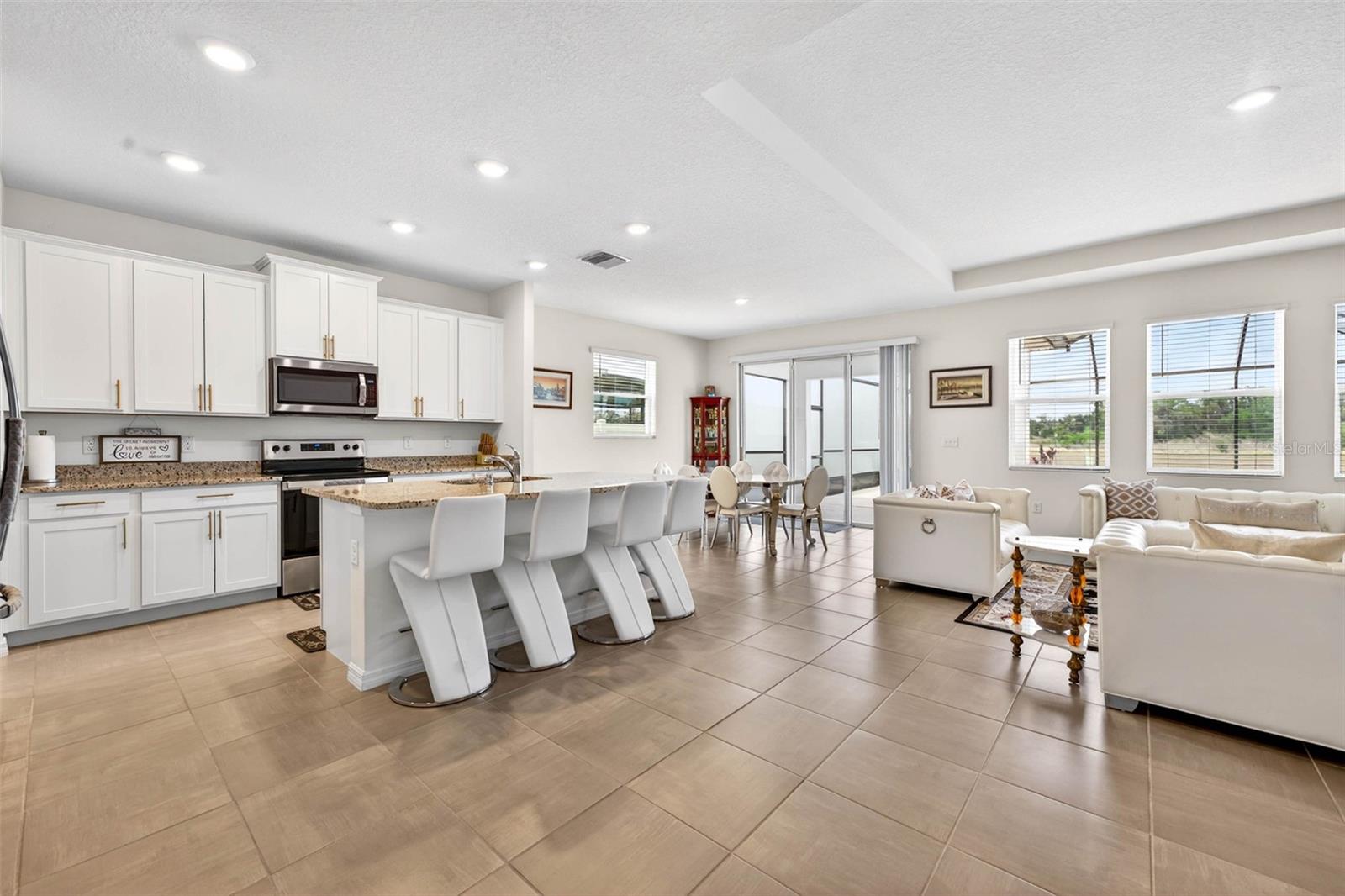 Kitchen Opens to Living Room & Dining Room