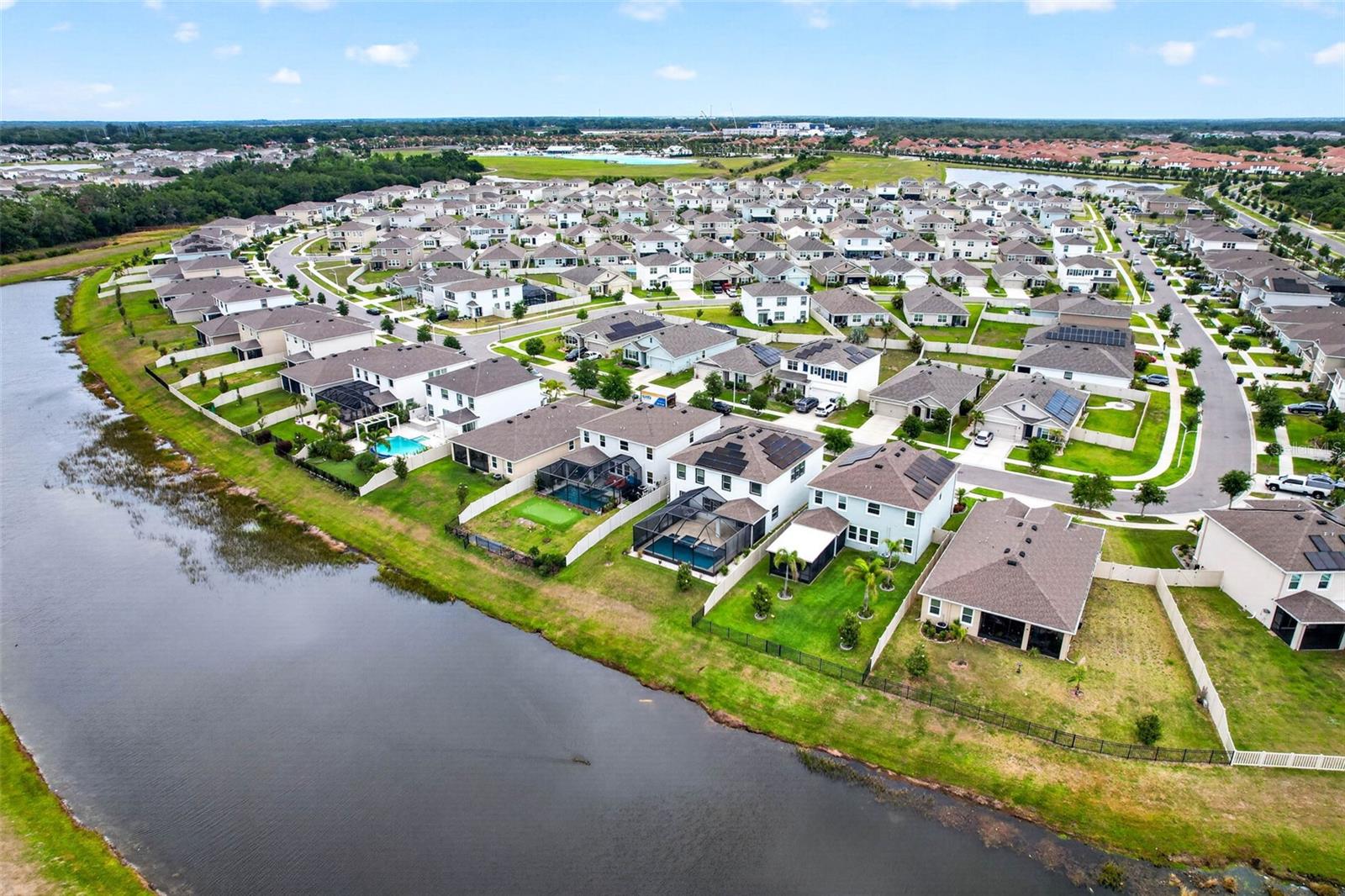 Aerial view of home & neighborhood