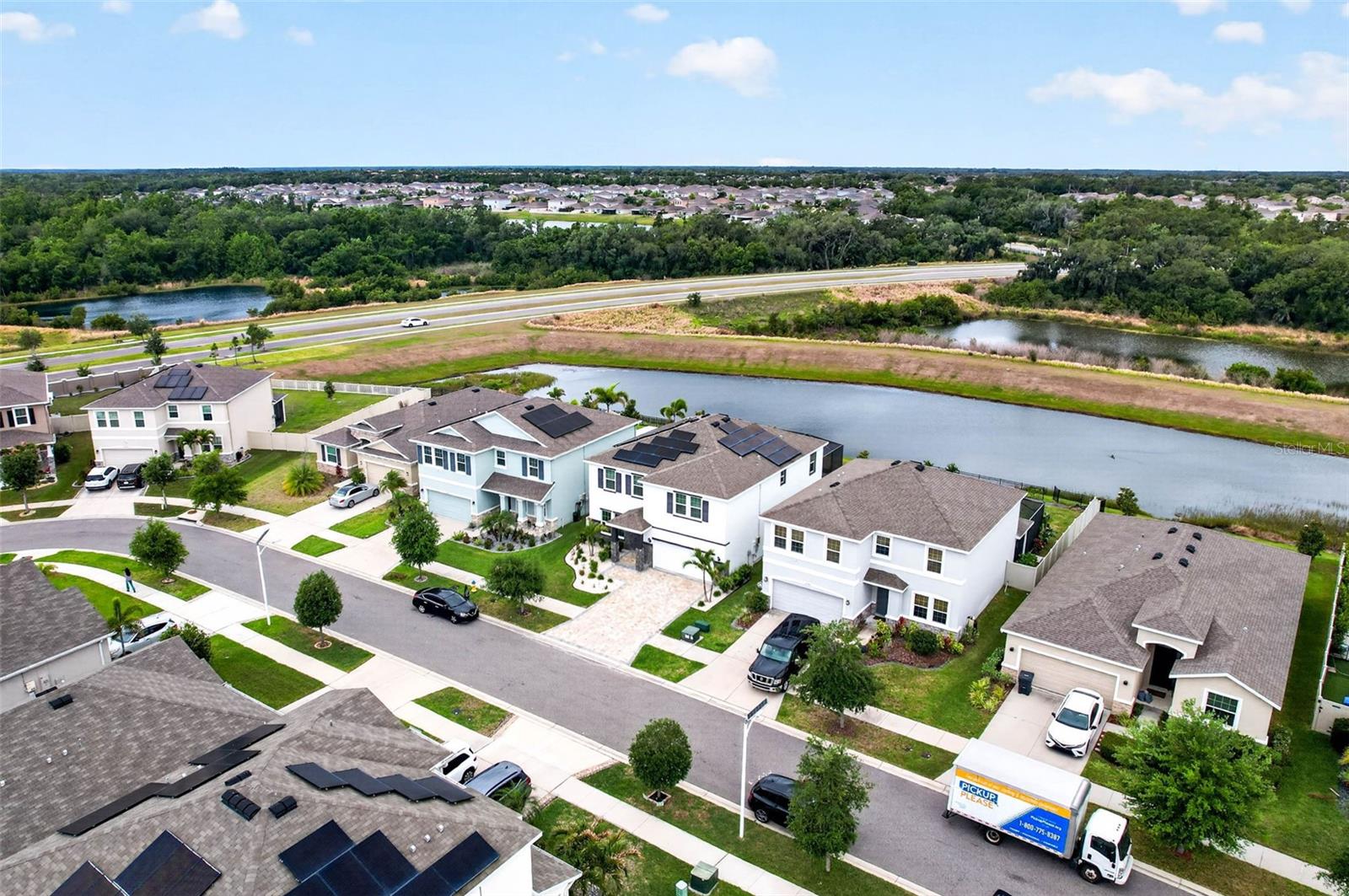 Aerial front view of home