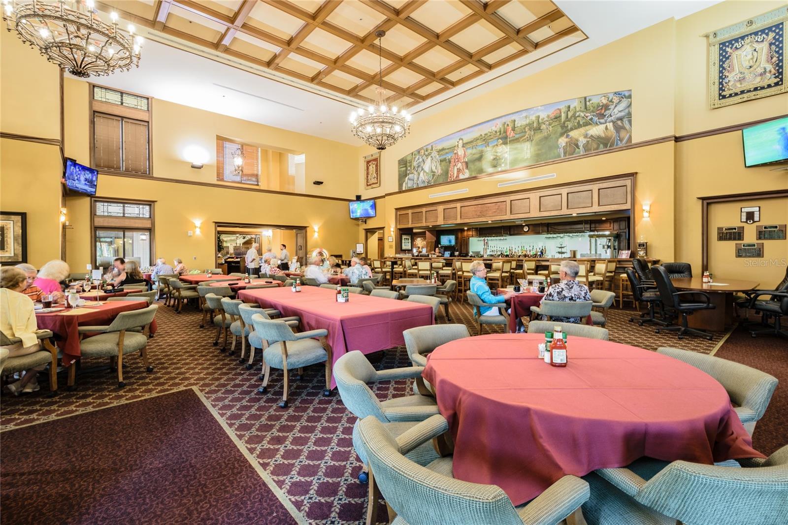 Fine dining at the best restaurant in town is a short golf cart ride