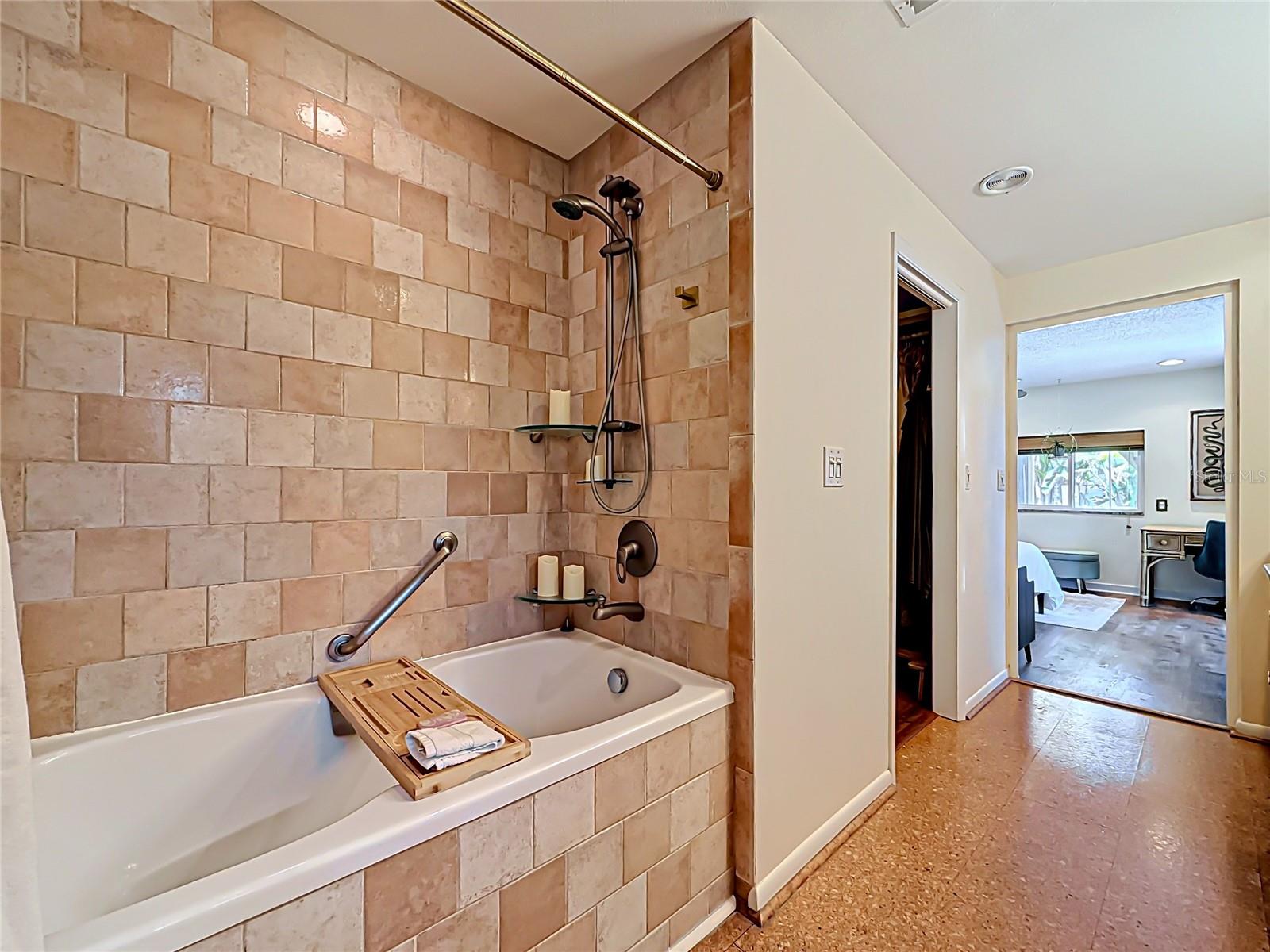 Primary bathroom and walk in closet