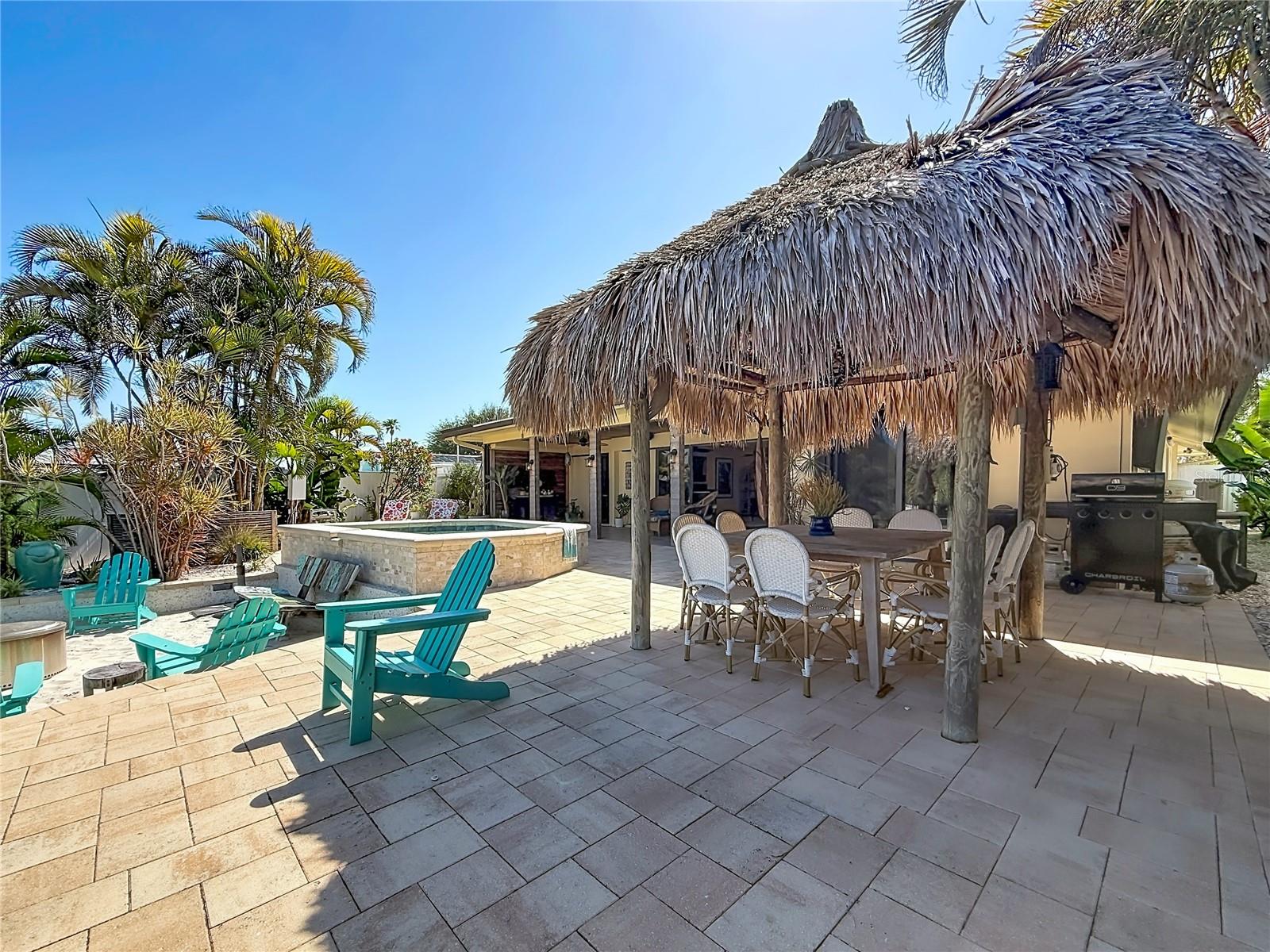 Lighted tiki hut