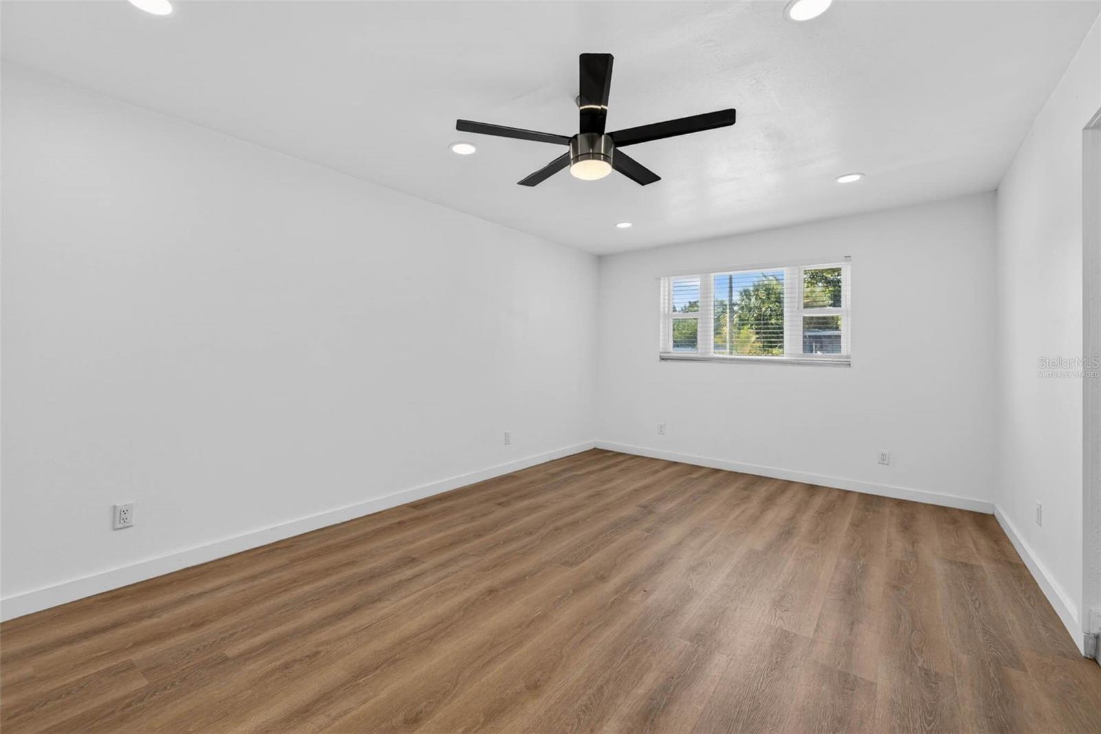 Virtually staged primary bedroom