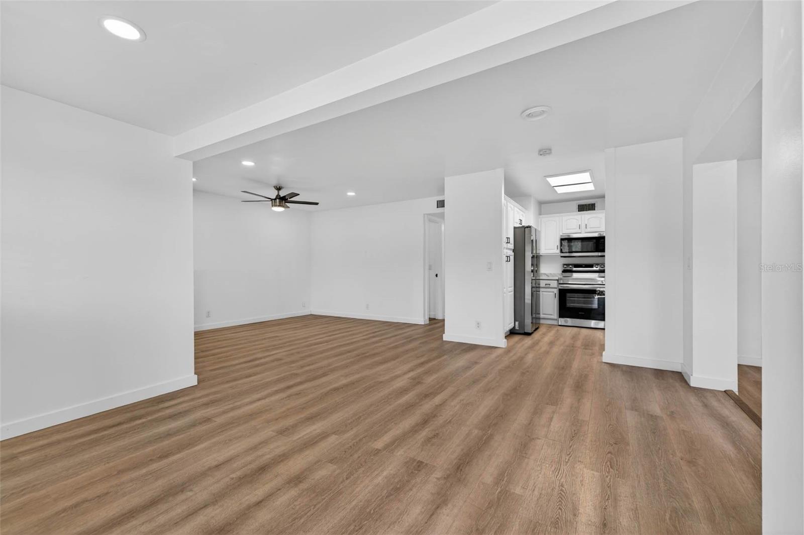 Laminate floors throughout