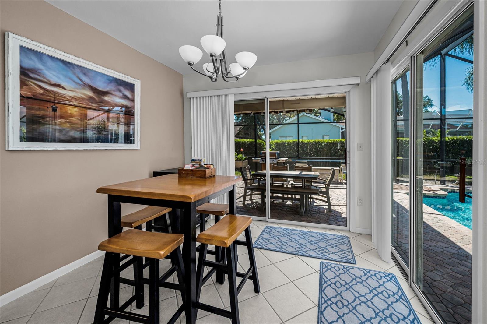 Dining space extended from Kitchen