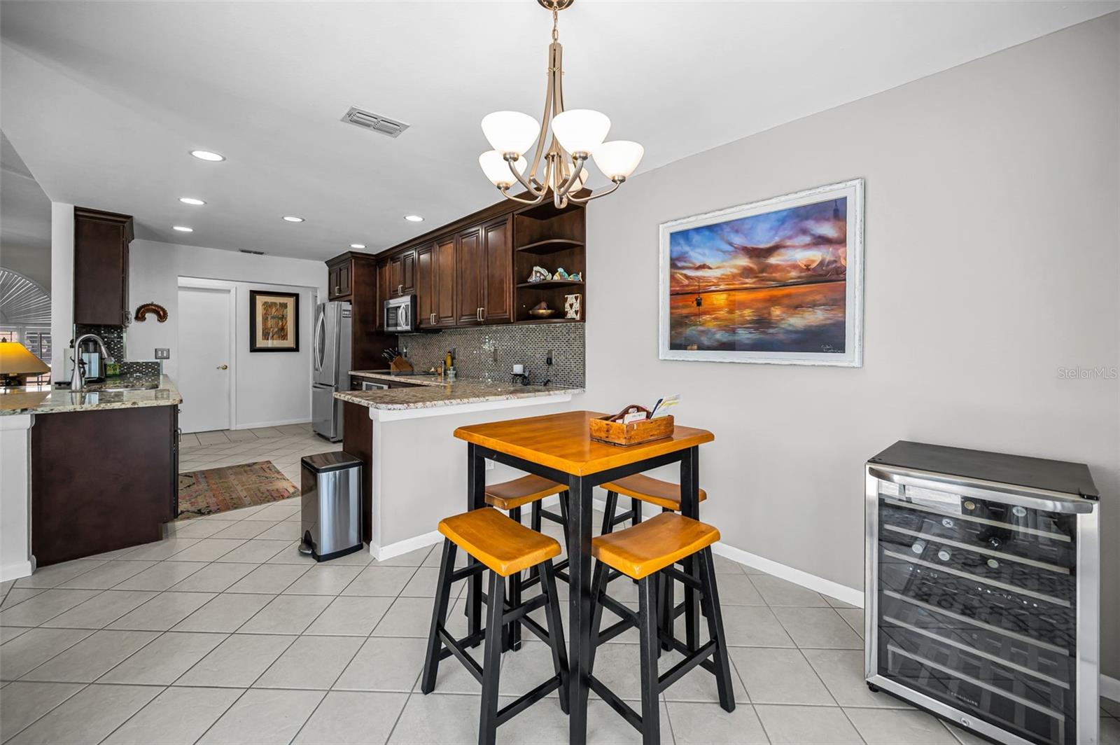Dining space extended from Kitchen