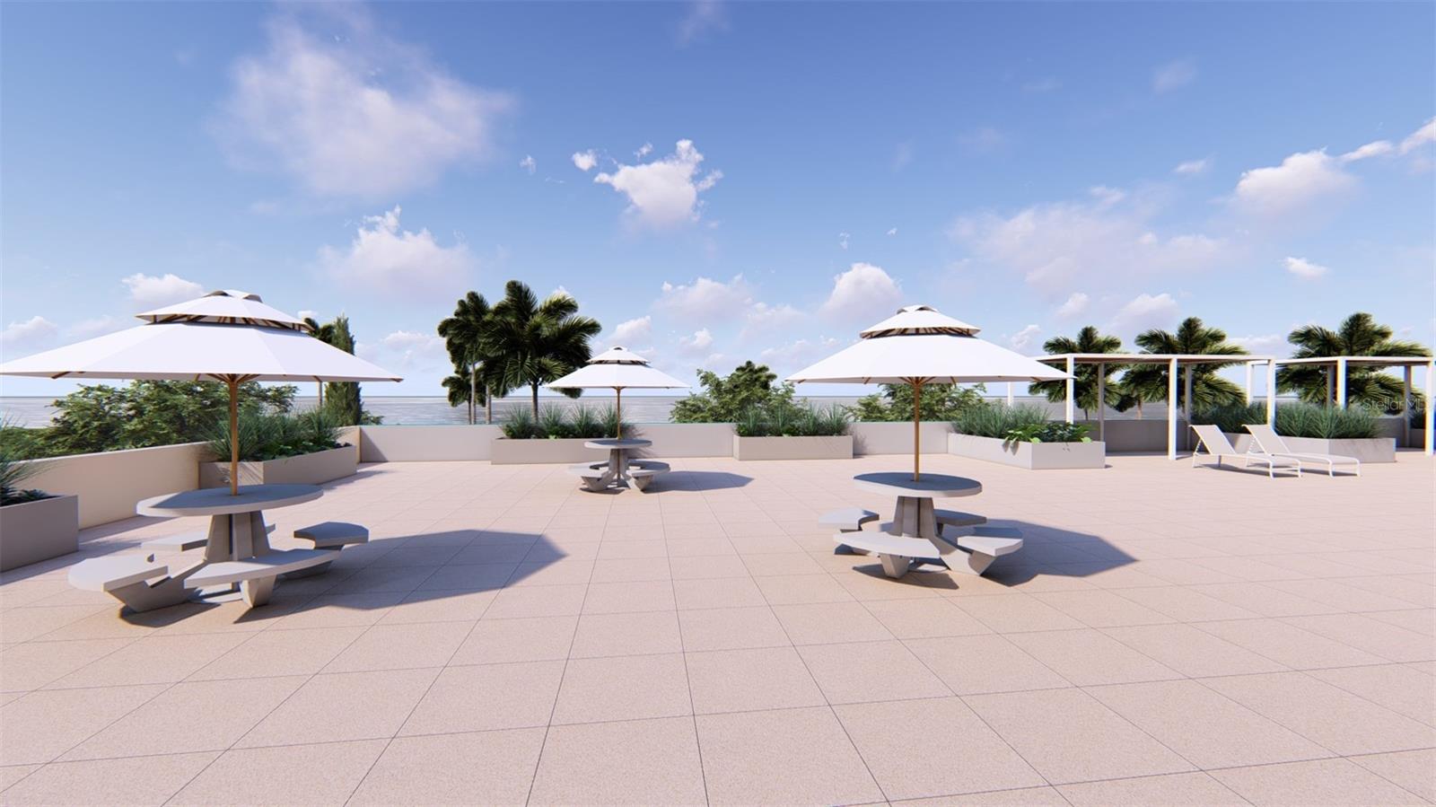 Artist Rendering – Pool Deck. Final design and finishes may vary.