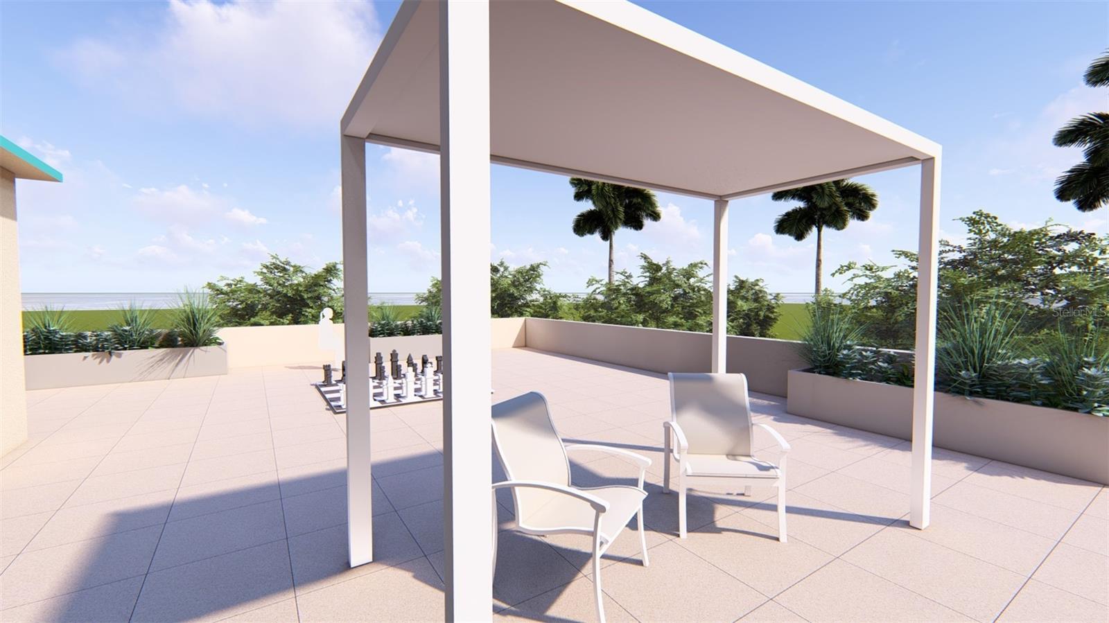 Artist Rendering – Pool Deck. Final design and finishes may vary.