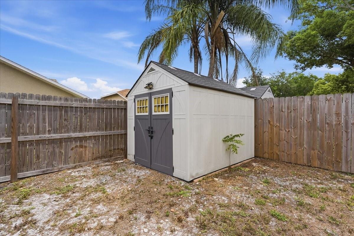 NEW EXTERIOR SHED ~ GREAT FOR EXTRA STORAGE!