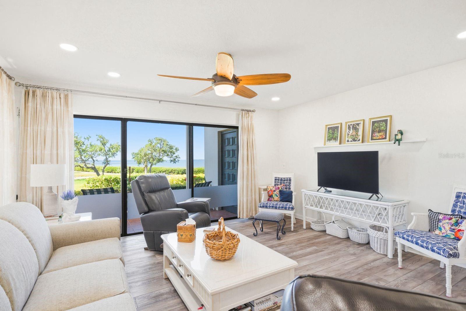 Living Room with Water Views