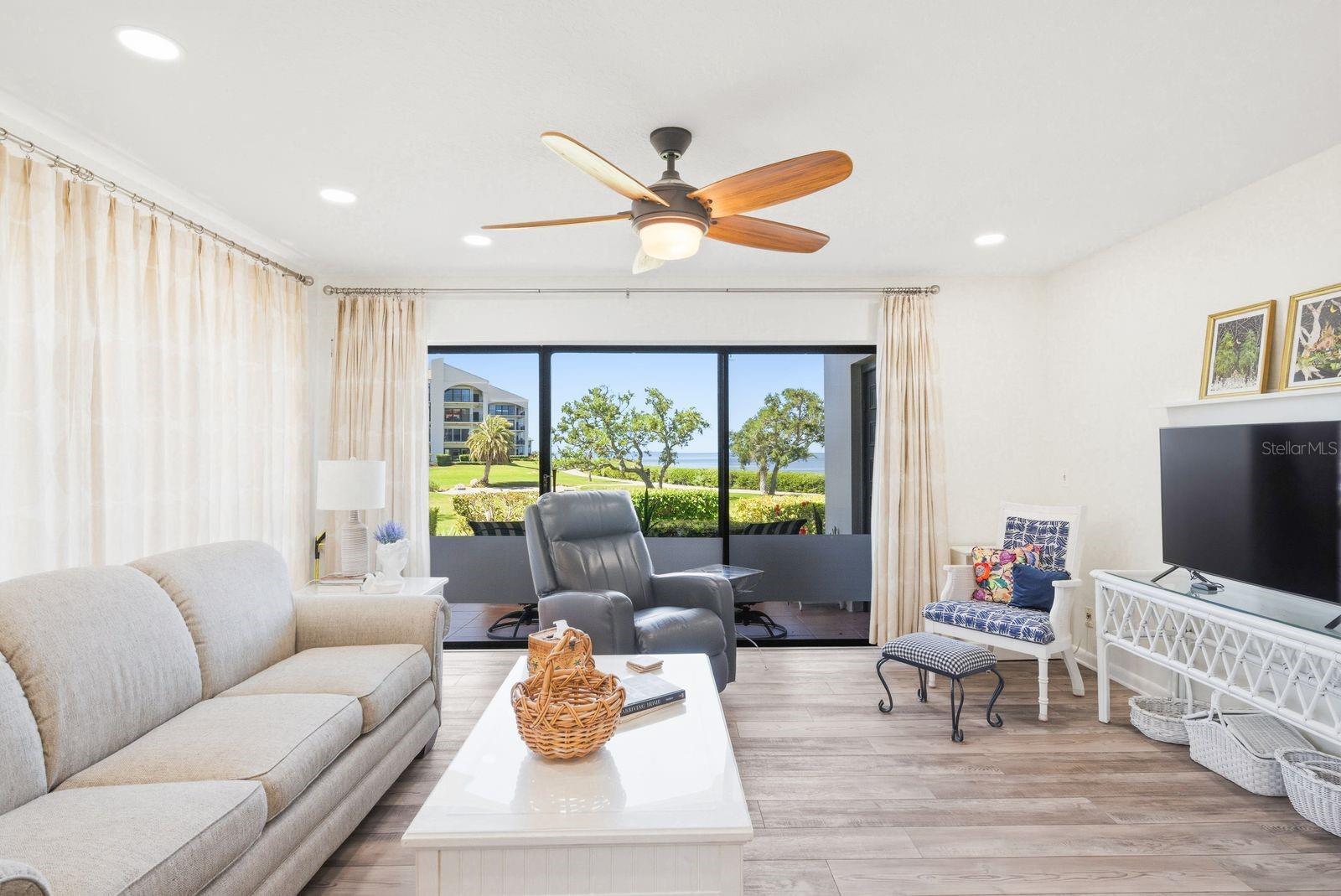 Living Room with Water Views