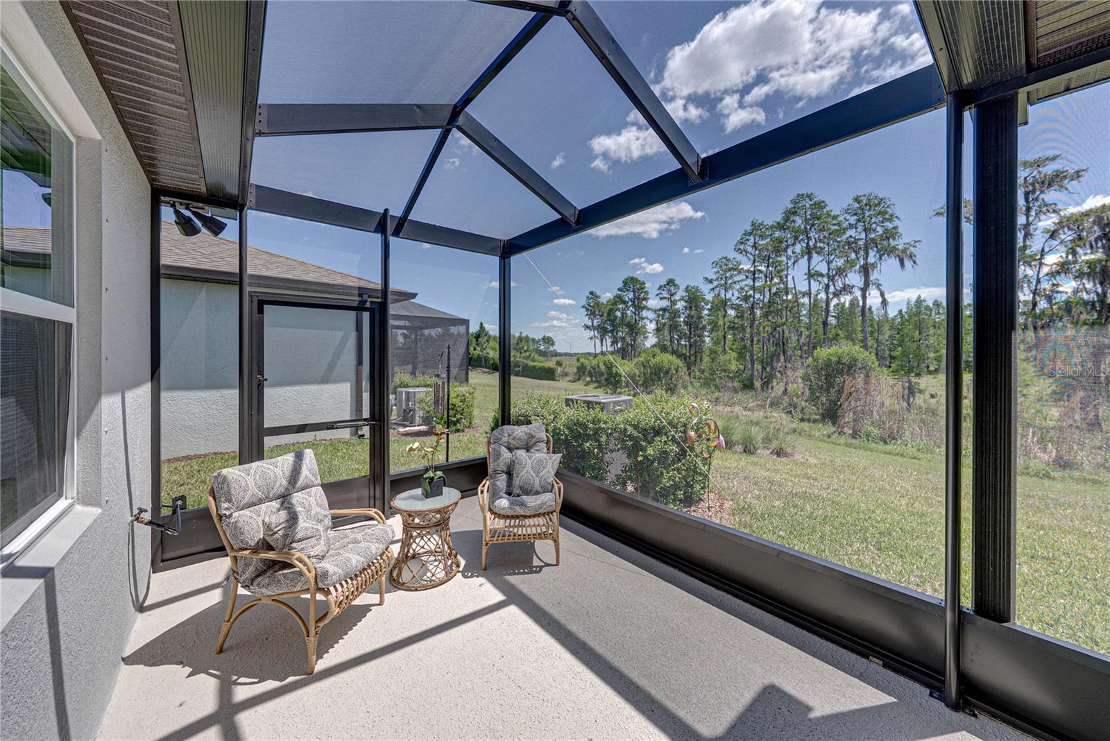 Covered Screened and Extended Lanai on Private Conservation