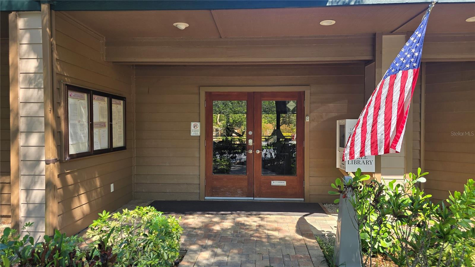 Community bulletin board at the entrance of the clubhouse.