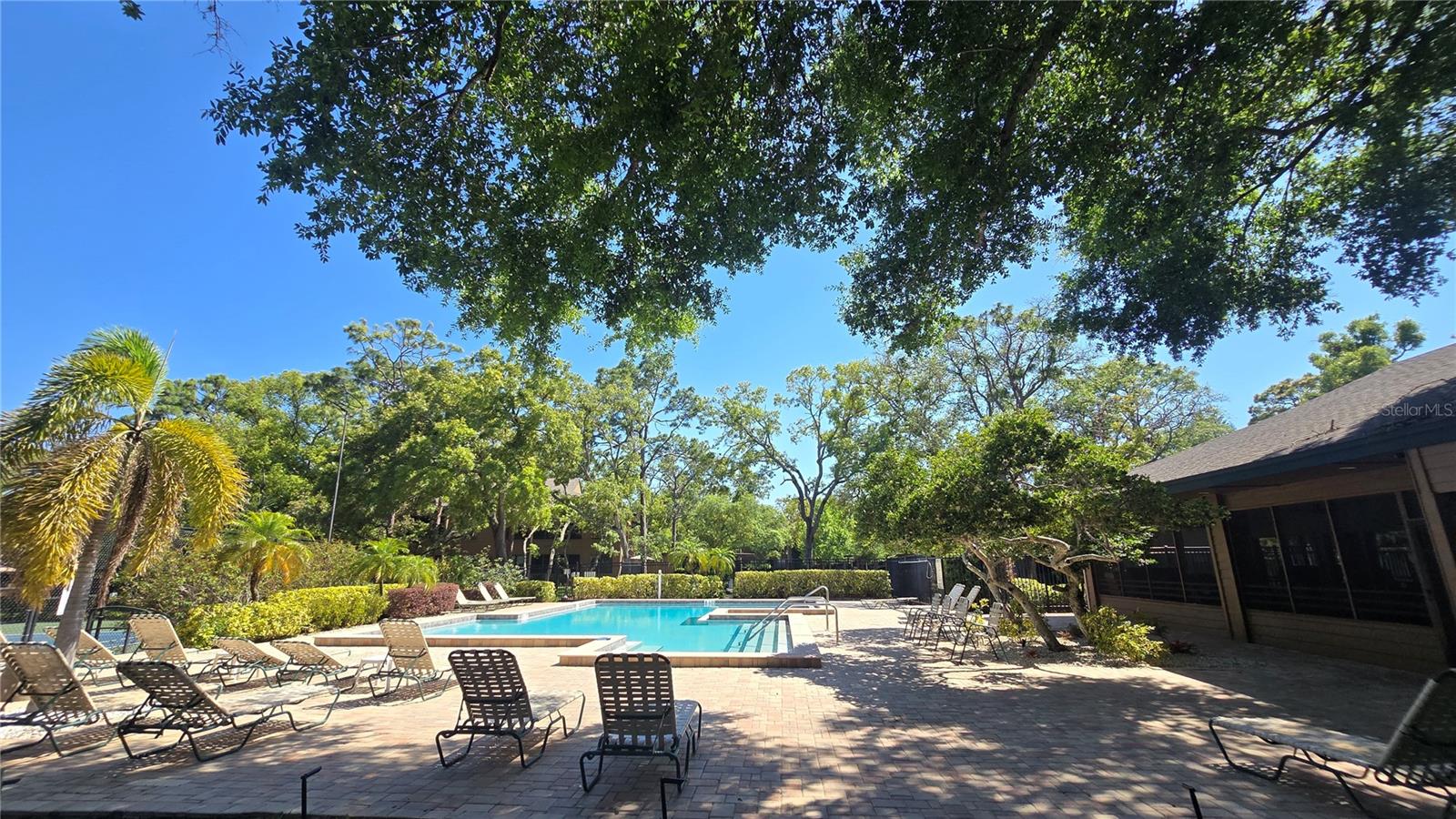 Plenty of lounge chairs available to enjoy here.