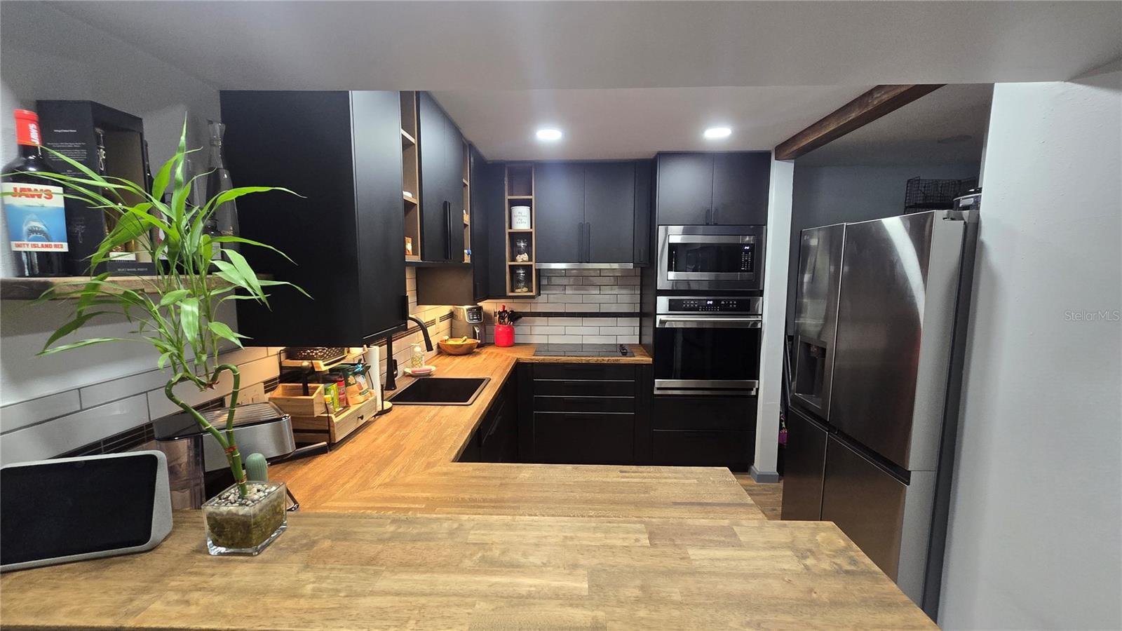 Multi level counter is great for entertaining and can also be used as a bar.