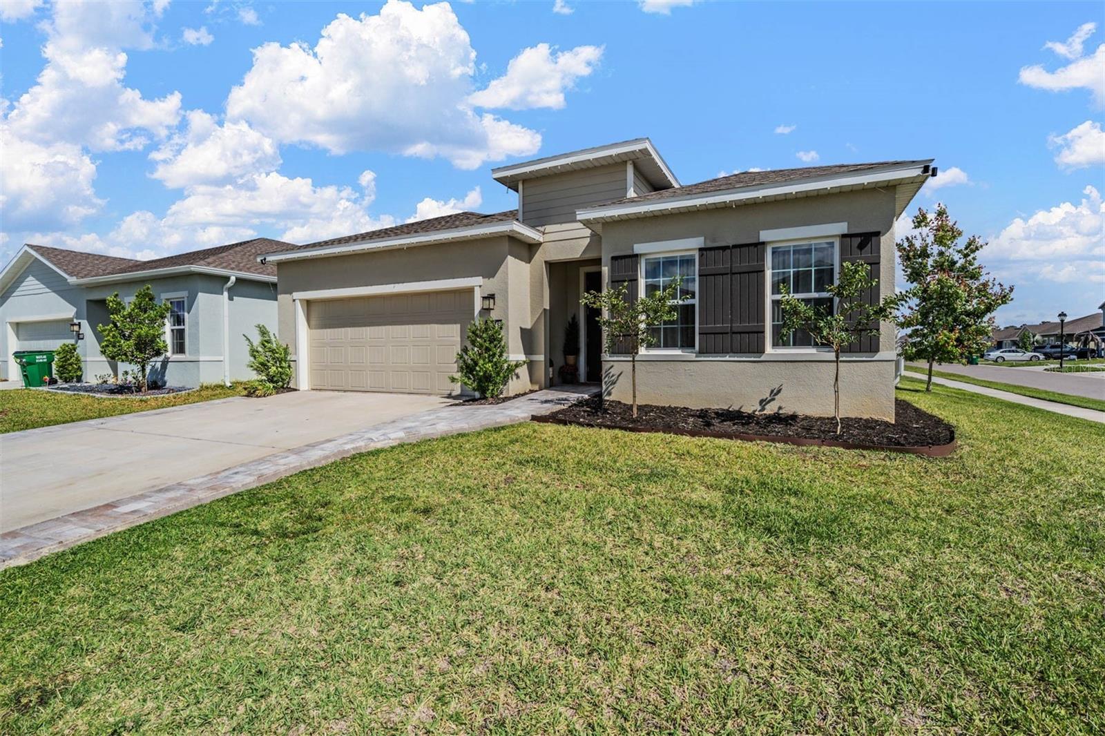 Hip roof and Widened driveway