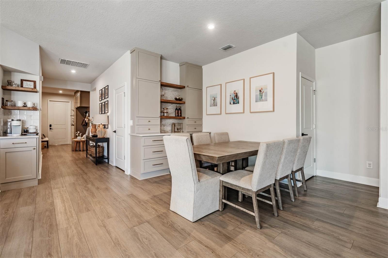 Dining area with built in cabinet