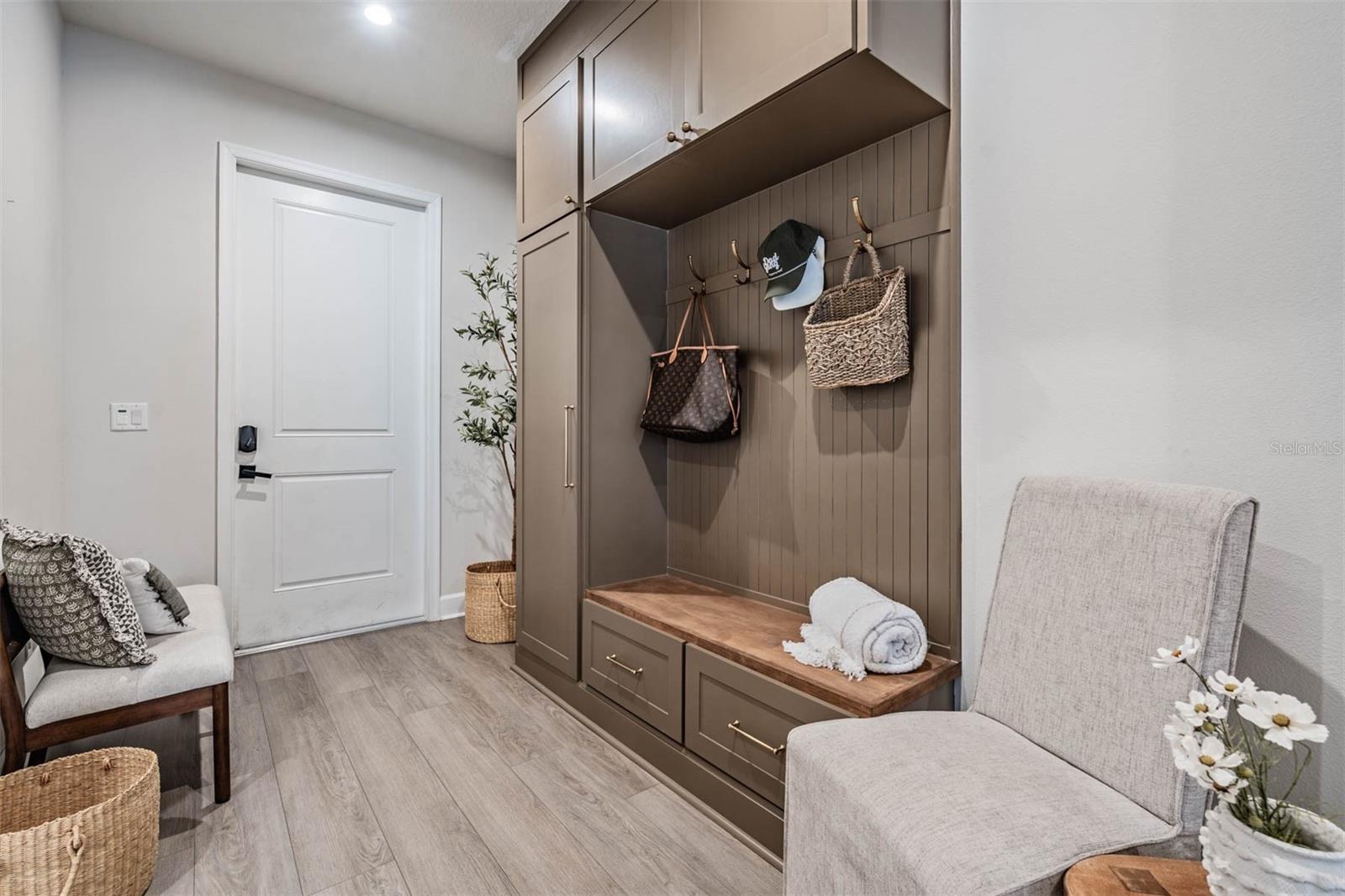 Foyer with built in storage and organizer!
