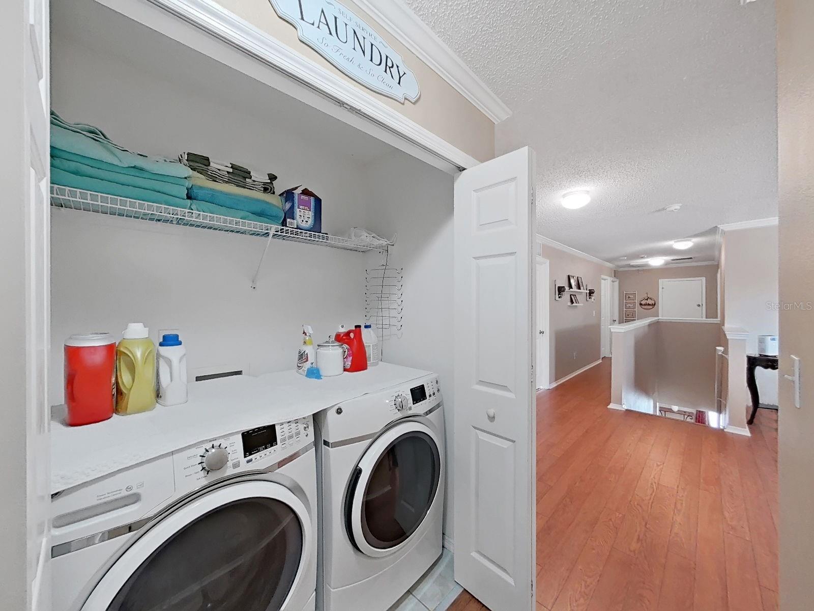 Laundry closet, conveniently located upstairs.