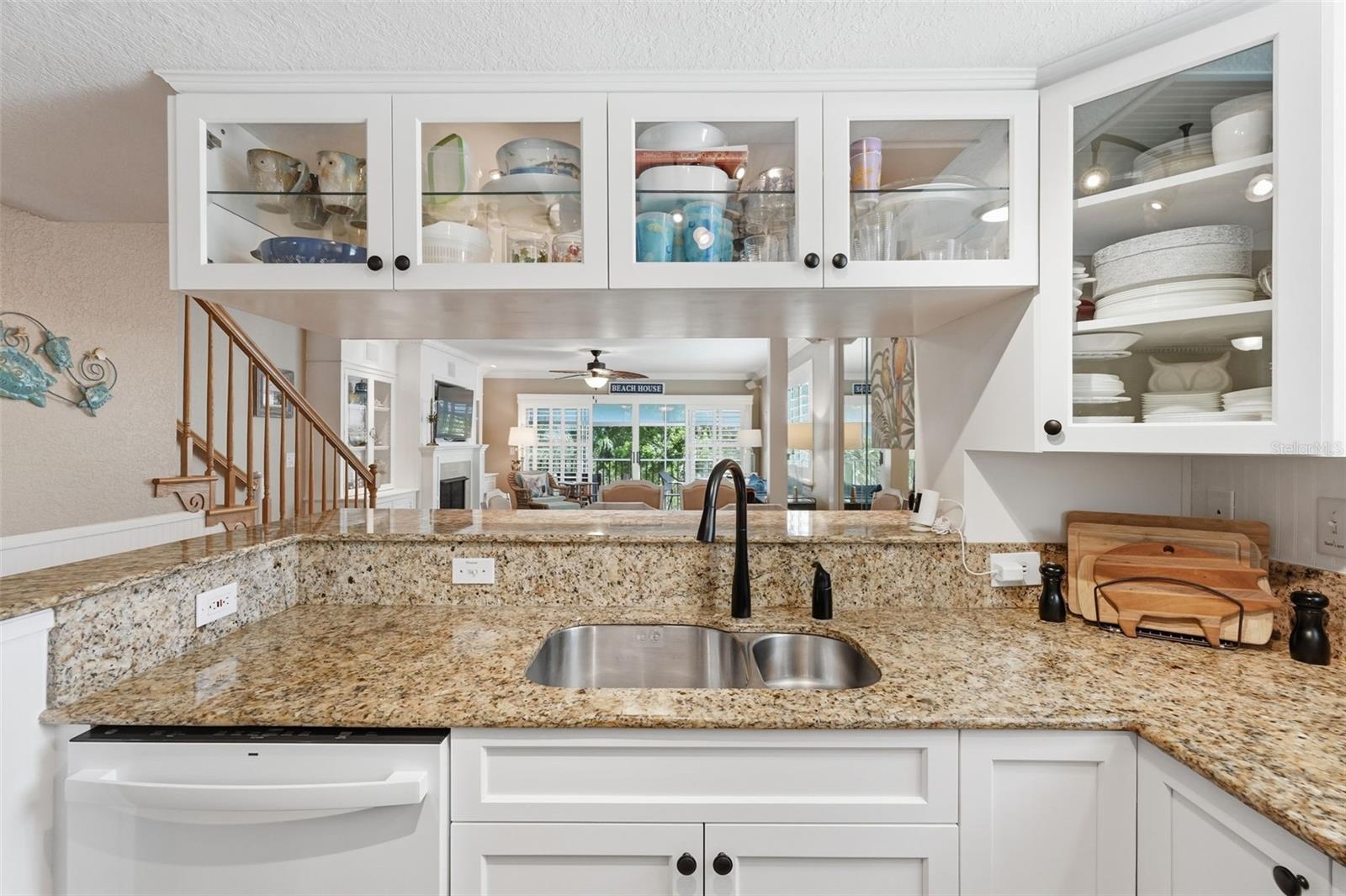 Kitchen Open to Dining, Living & 2nd Floor Screened Patio overlooking the water