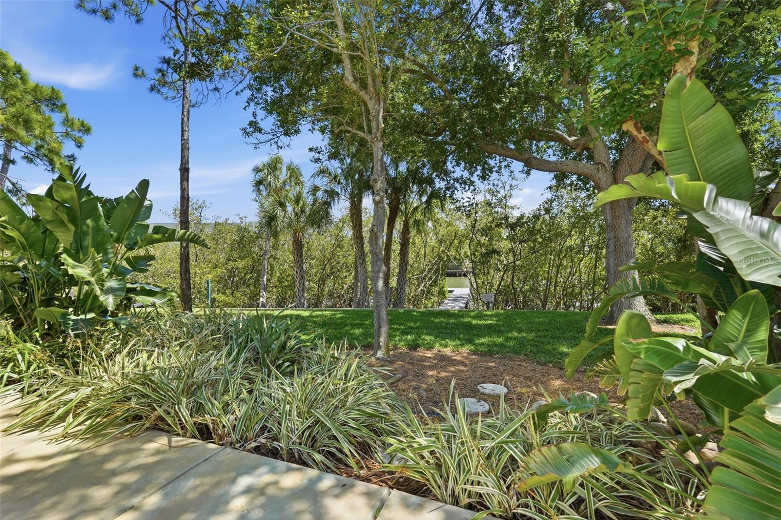 Tranquil Green space behind the townhome.