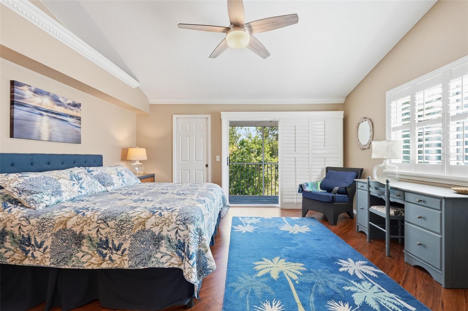 Vaulted ceilings - Rear South Facing Primary with extra windows & screened patio overlooking green space & water