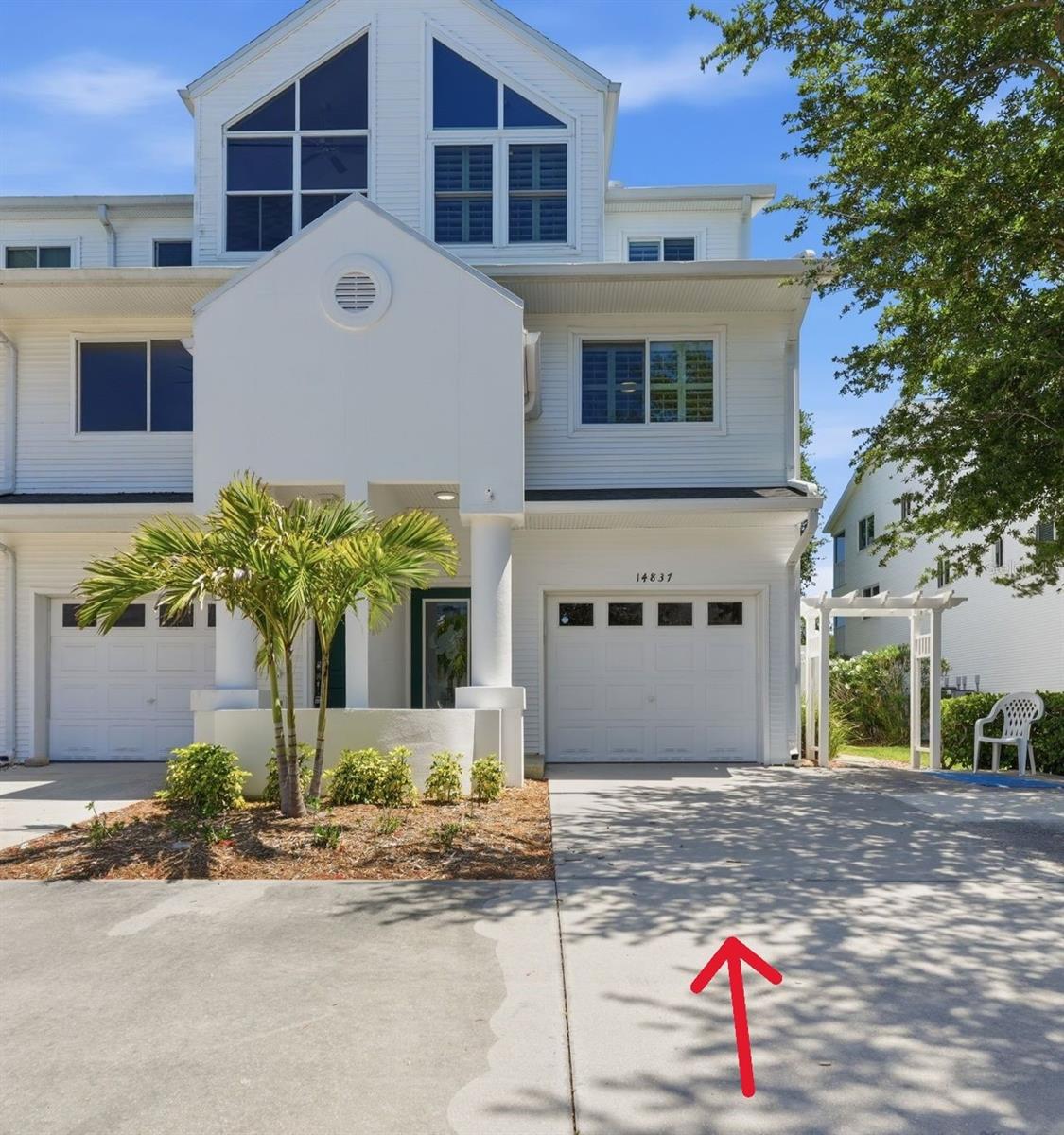 View of double wide driveway