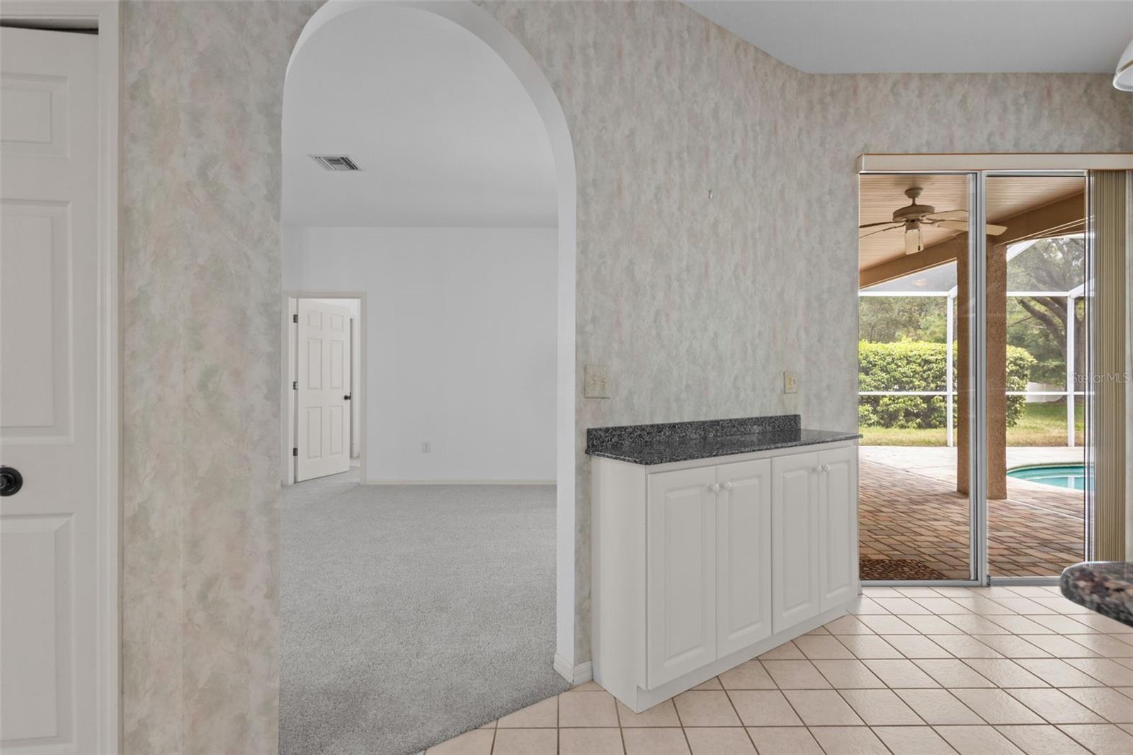 Breakfast nook area and kitchen are just off of great room when you walk in