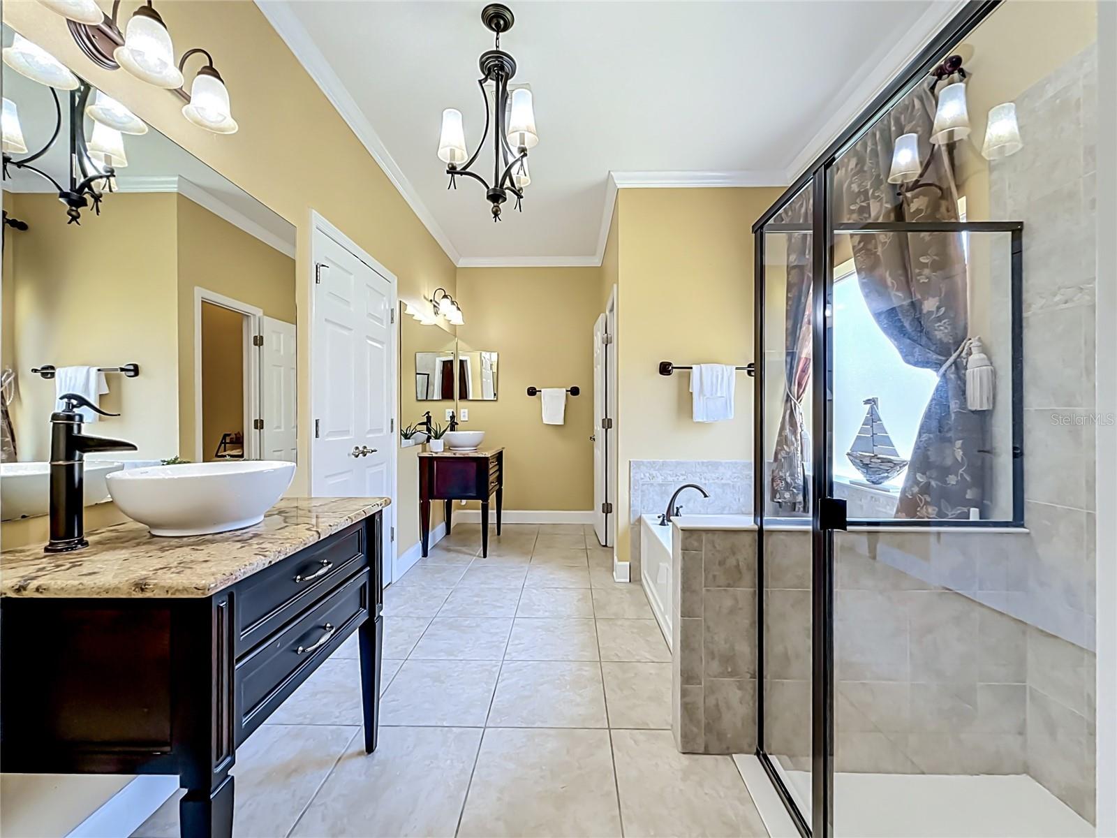 Dual Sinks; Tub and Shower; Toilet Room