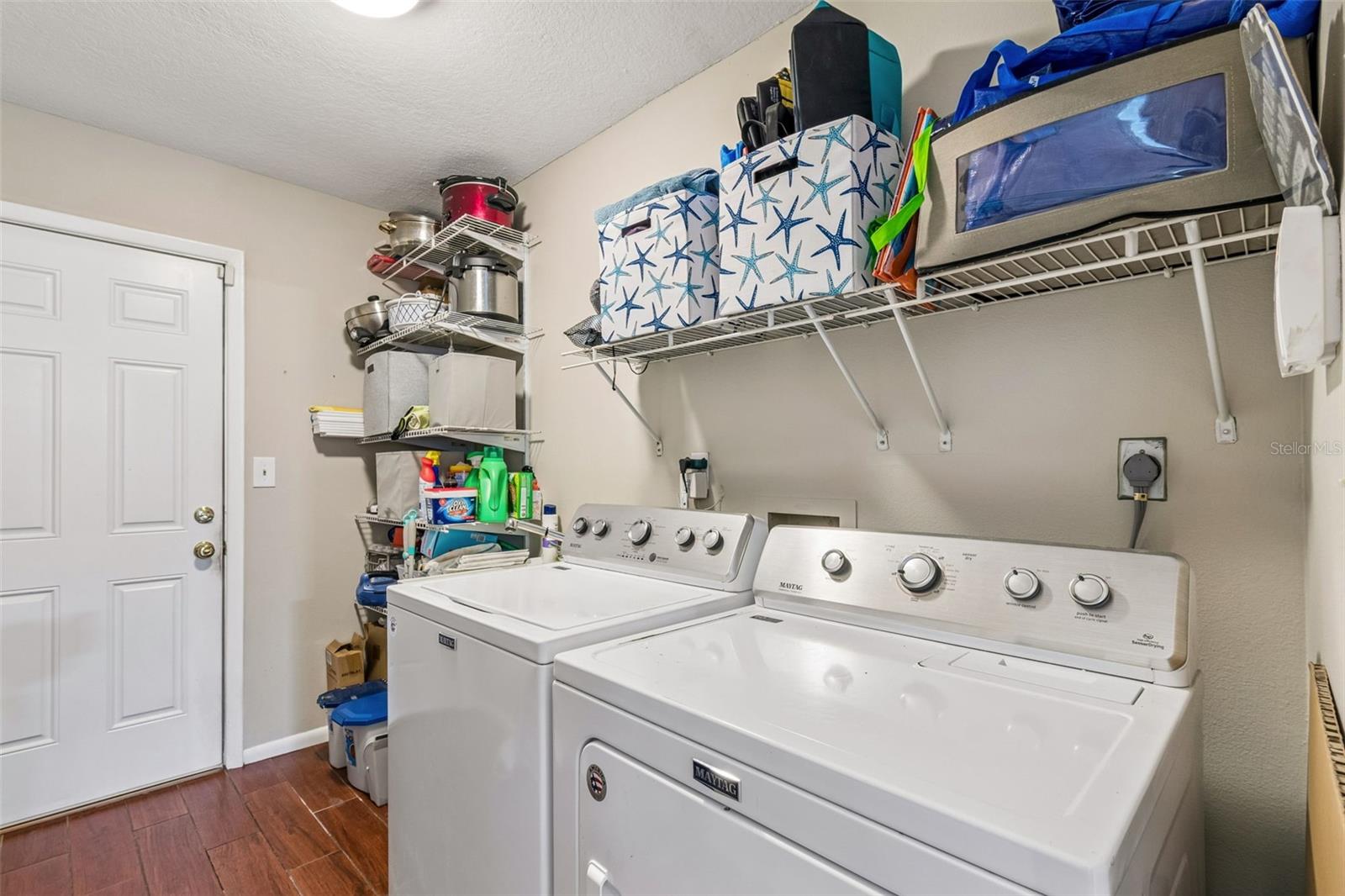 Laundry room off garage door