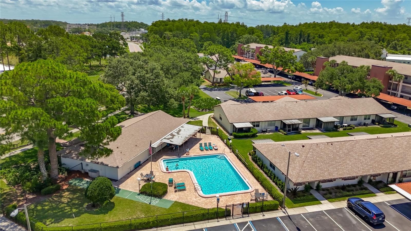 Villas of Countryside, aerial photo of pool and clubhouse