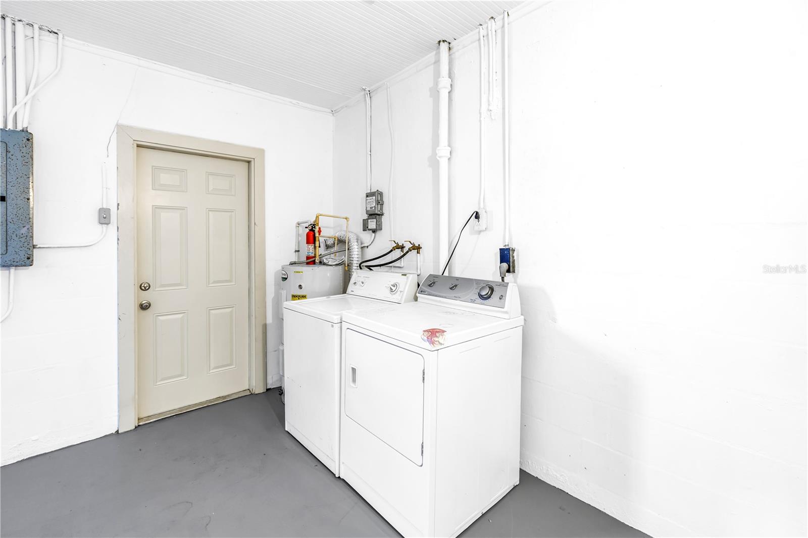 Laundry area in garage