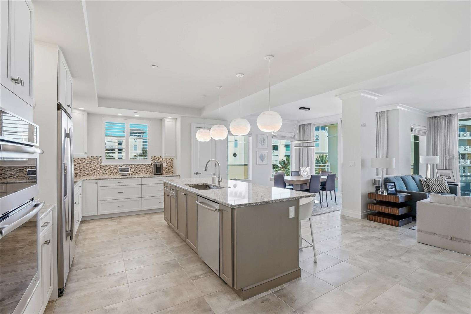 Spacious kitchen connected seamlessly to the main living areas.