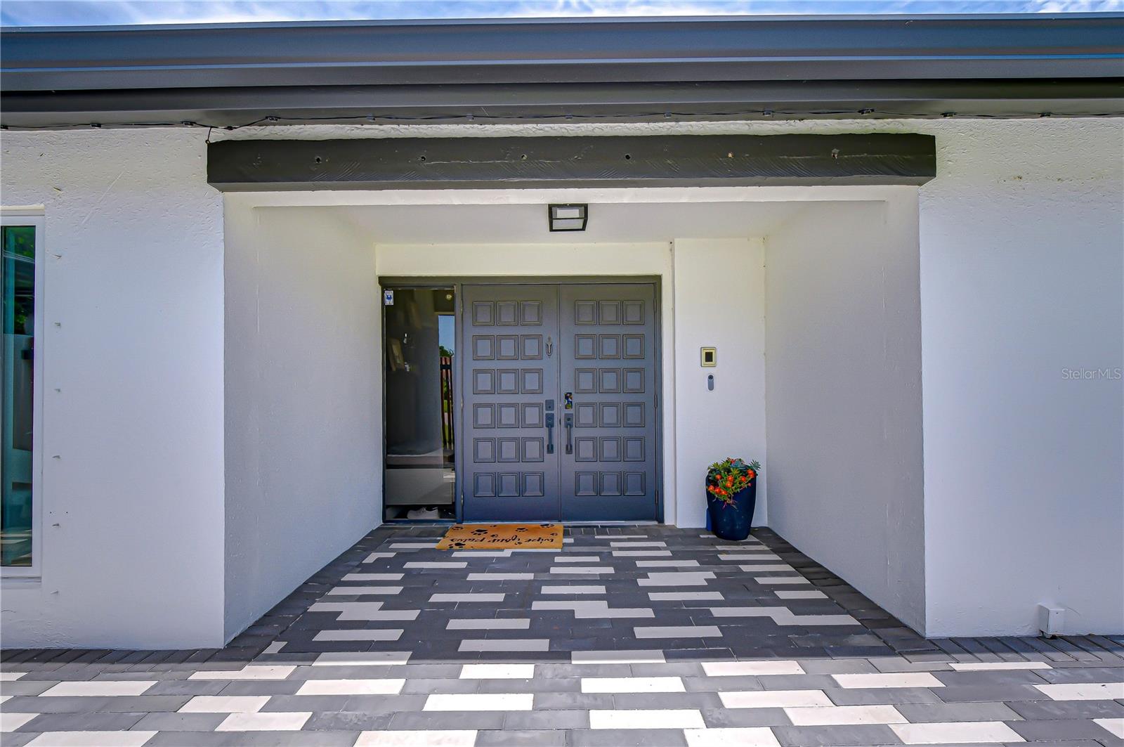 Front Door - Left and Right Patios