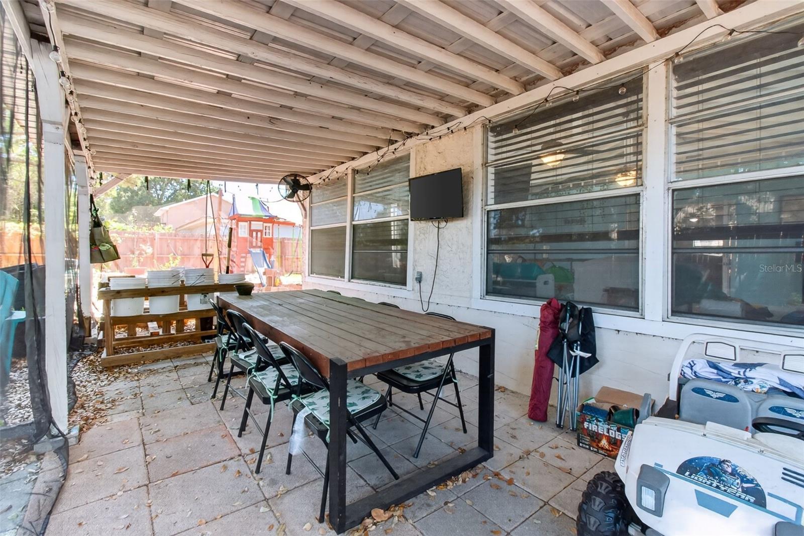 Enclosed back patio