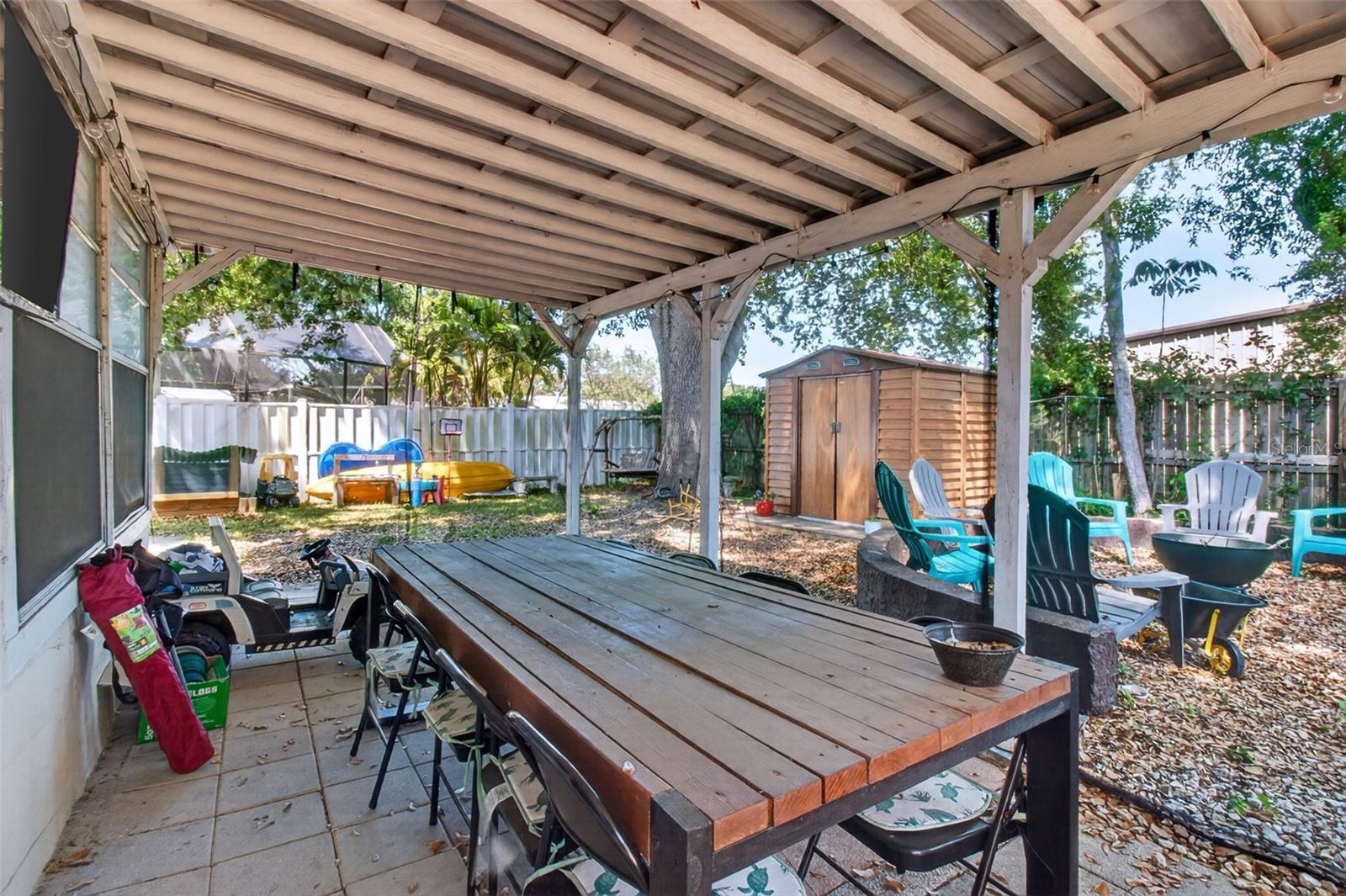 Enclosed back patio
