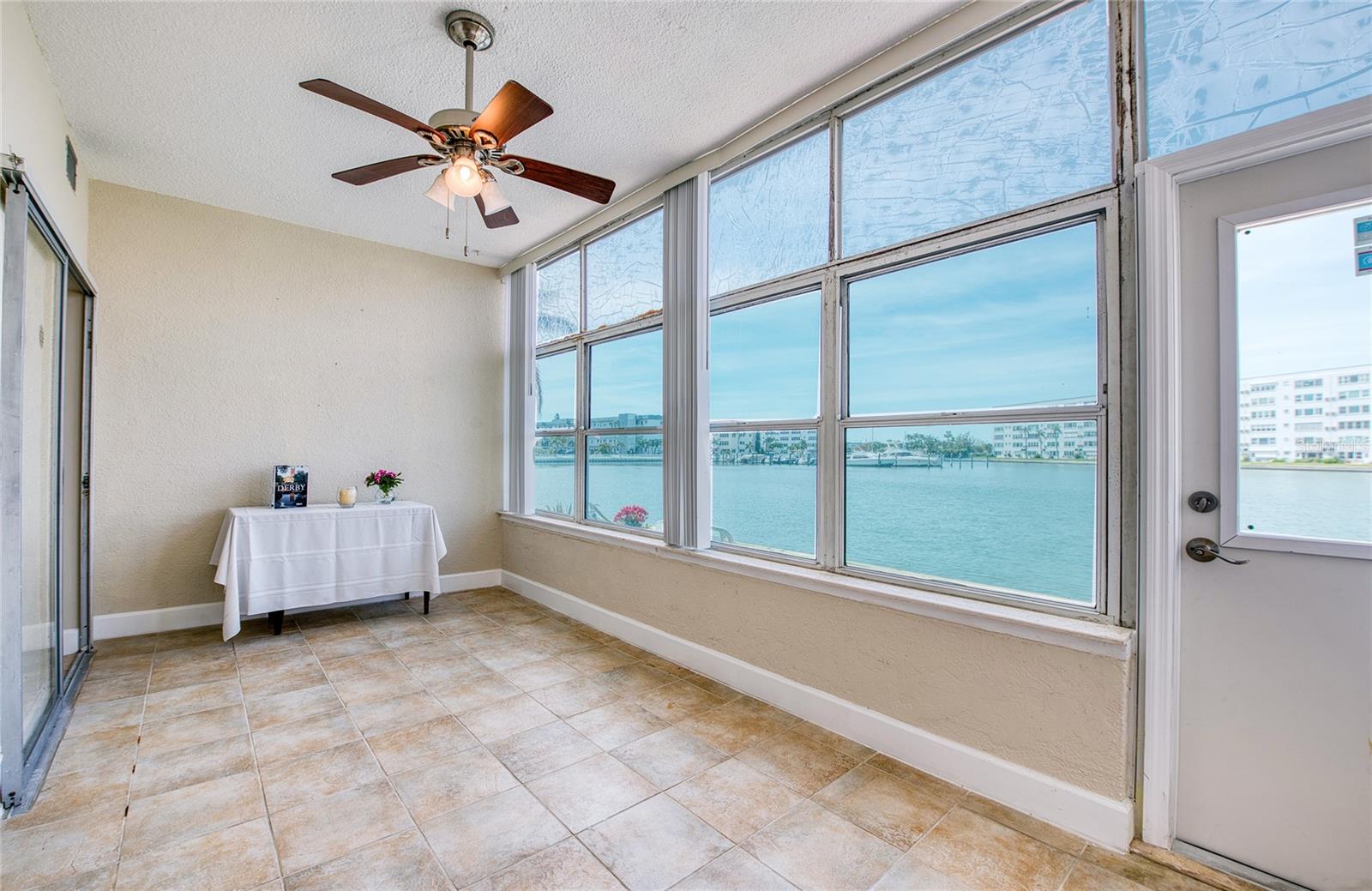 Large florida room on the water