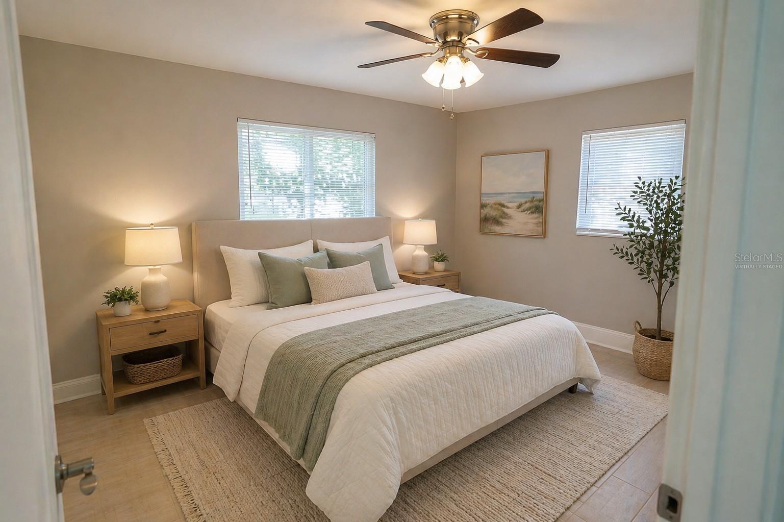 Virtually staged 2nd bedroom