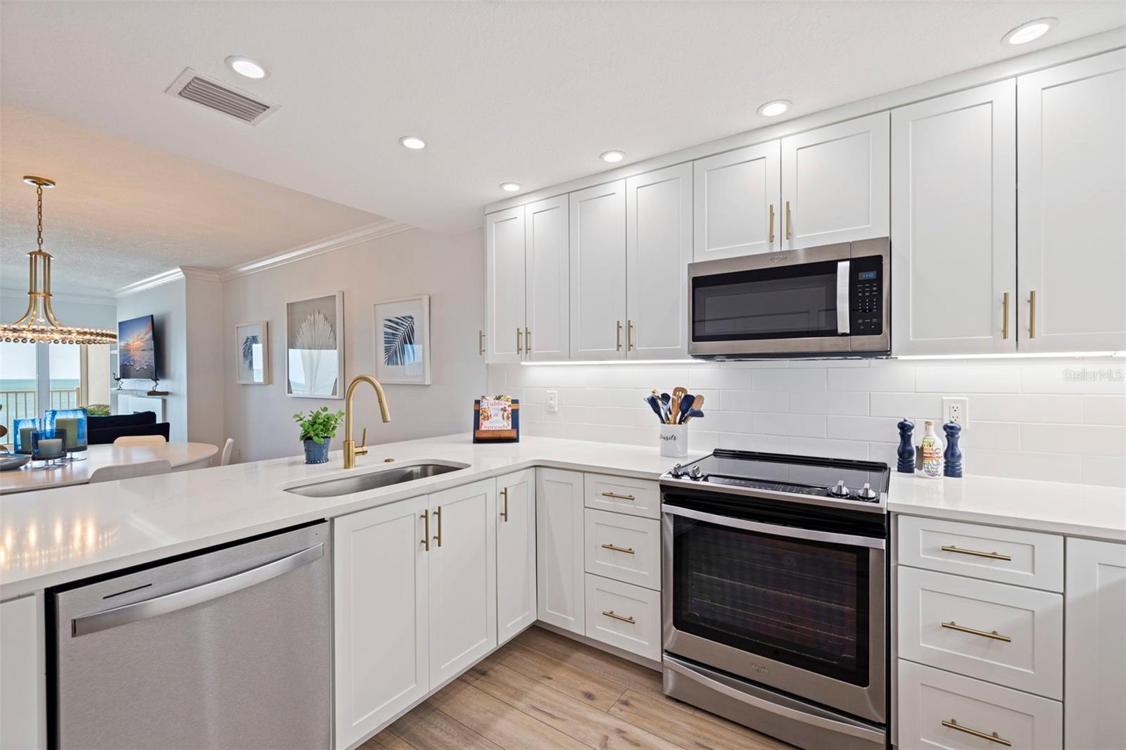 Beautiful Stone Counters with Lots Of Preparation Space