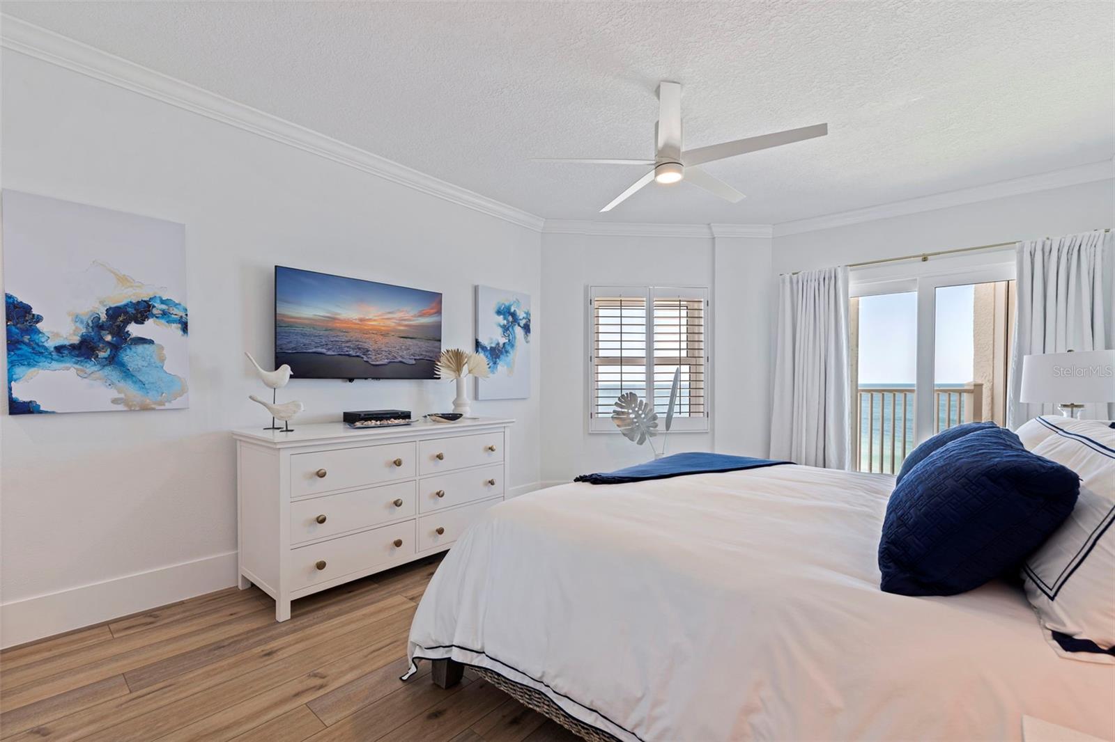 Primary Bedroom With Gulf Views and Natural Light
